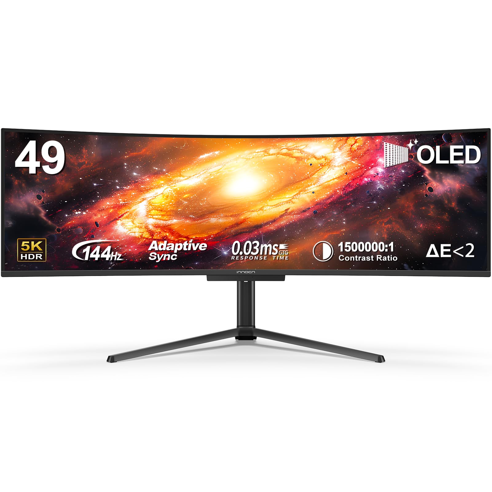 Innocn 49'' Oled Ultrawide Curved Gaming Monitor 5120 X 1440P 144Hz, 0.03Ms, Usb Type C 90W, Hdmi 2.1, Displayport, Usb Hub, Sur