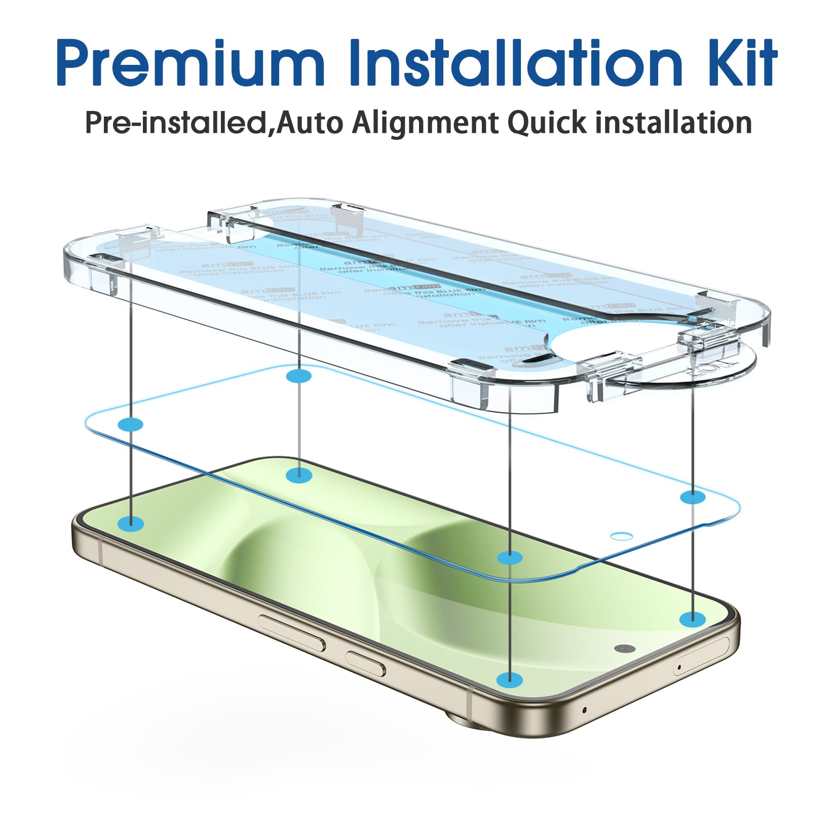 Amfilm Auto-Alignment Onetouch For Google Pixel 10 Pro Xl [6.8] Screen Protector Tempered Glass,30 Seconds Installation,Bubble F