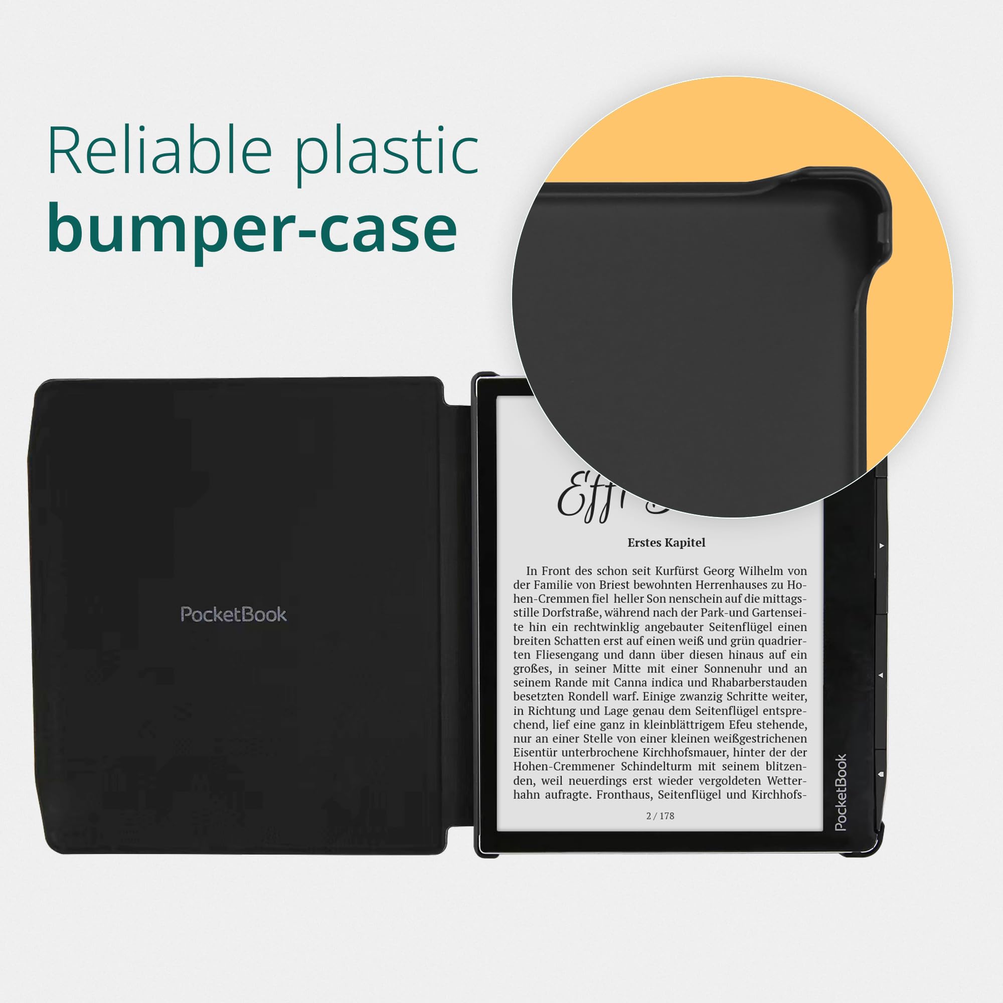 Pocketbook E Reader Cover For Era | Smart Sleep Function | 7 Inch Shell Case | Durable Protection | Lightweight Cases Perfect Fo