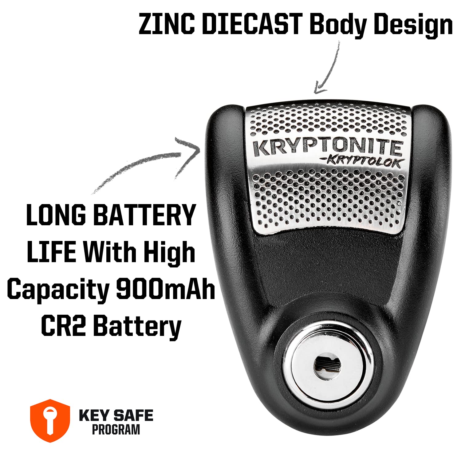 Kryptonite Kryptolok Alarm Disc Lock Motorcycle Disc Brake Lock