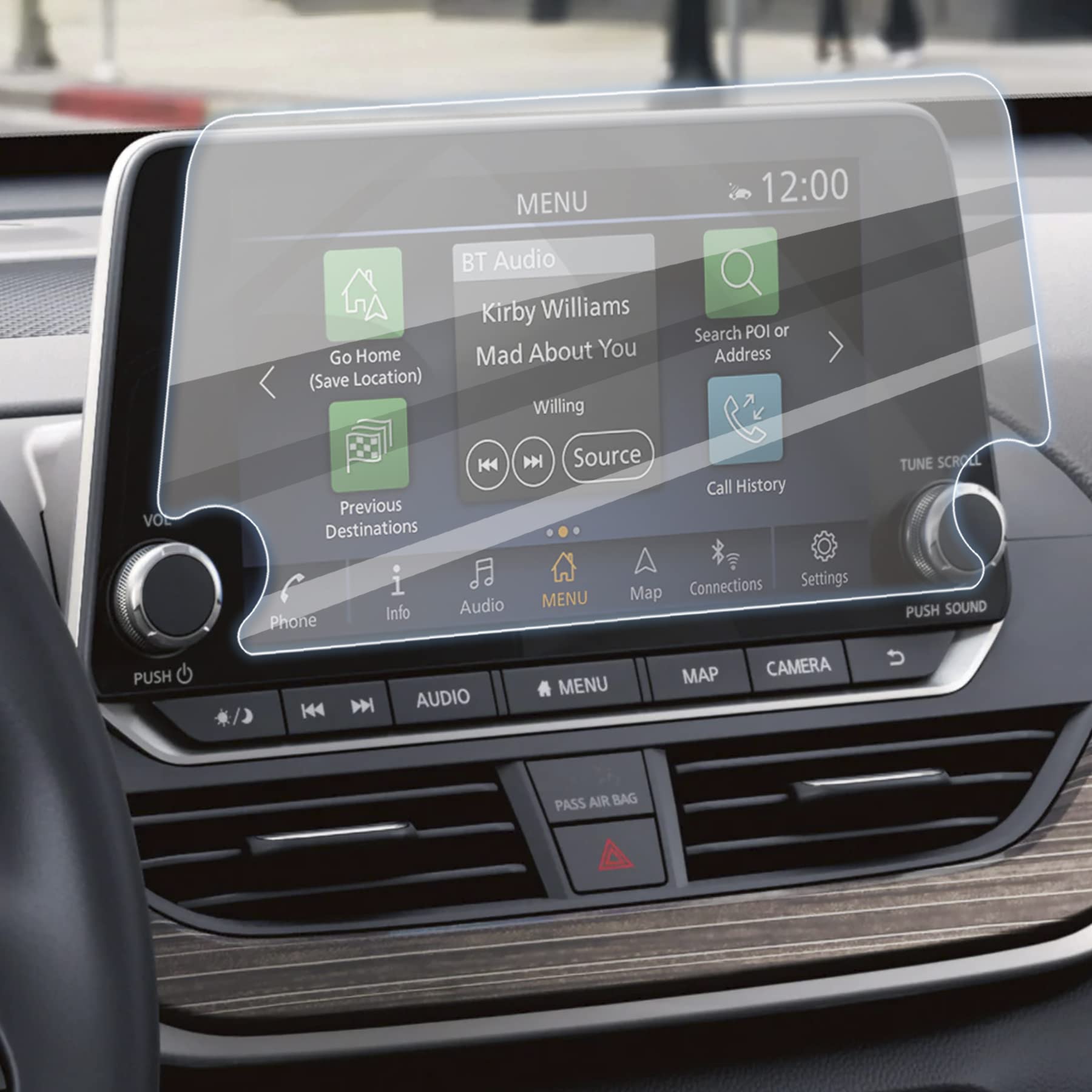 Bjsia Hdtempered Glass Screen Protector Compatible With 19 22 Nissan Altima Platinum/Sl/Sr/Sv 8'' Center Control Touch Screen Pr