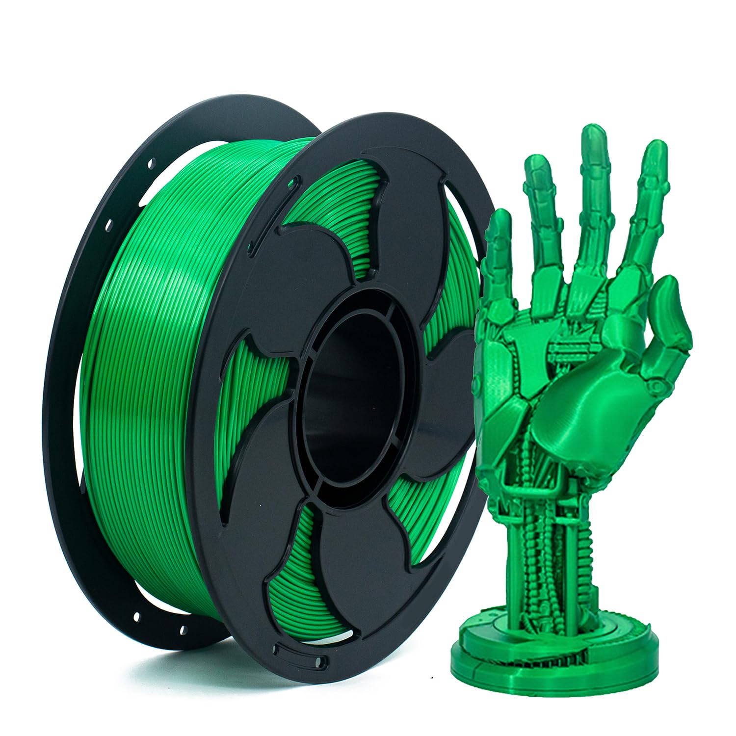 1.75mm PLA Filament Silk Green High Speed 3D Printer Filament, Shiny Finish Silk PLA 3D Printing Plastic Rods 1kg (2.2lbs) Spool