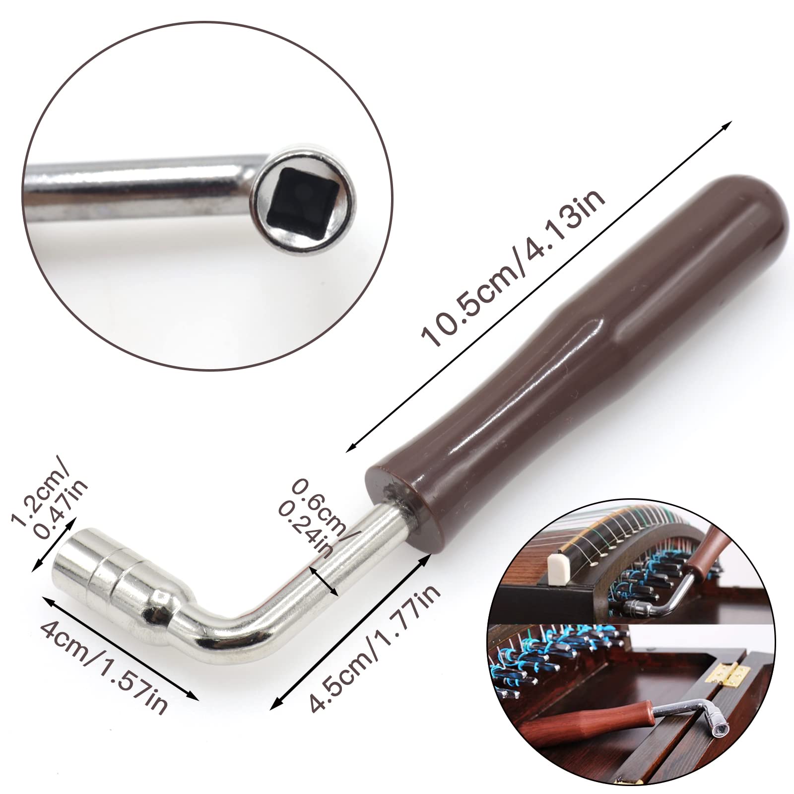 Cheerock 6Pcs Piano Tuning Kit Professional Piano Tuning Tools Kit Including 1 Piano Tuning Wrench 2 Piano Mutes 2 Piano Mute Wi