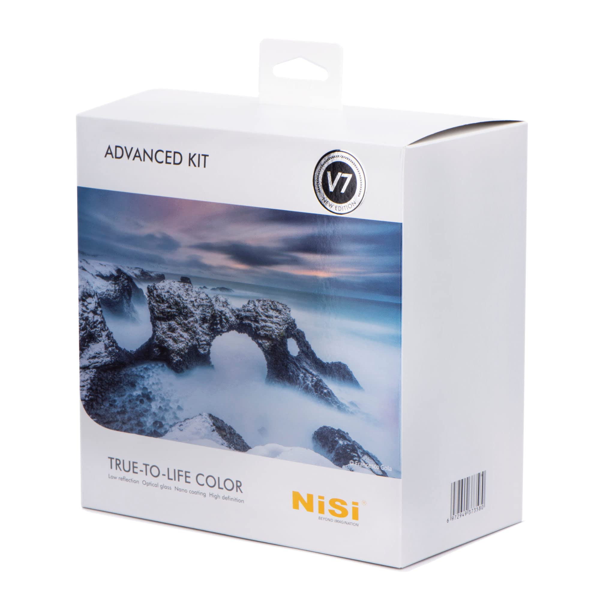 NiSi, V7 Advance Kit - 100mm Square Filter Holder, 82mm Ring, True Color CPL, 3 Adapter Rings with 3-Stop Medium and Reverse GND