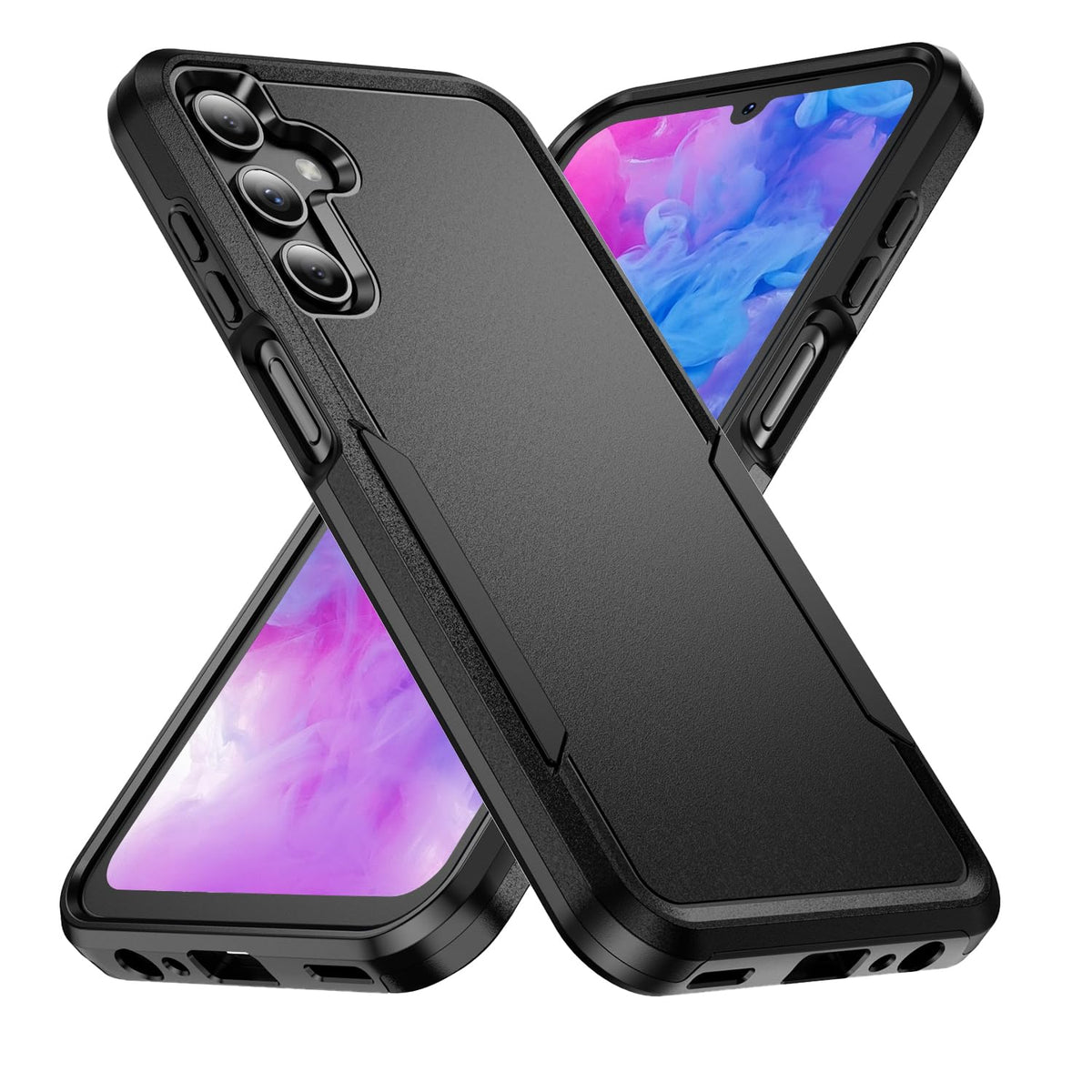 Hsefo Designed For Samsung Galaxy A15 Case, Black Dual Layer, Heavy Duty Shockproof Tough Rugged Protective Cover For Galaxy A15