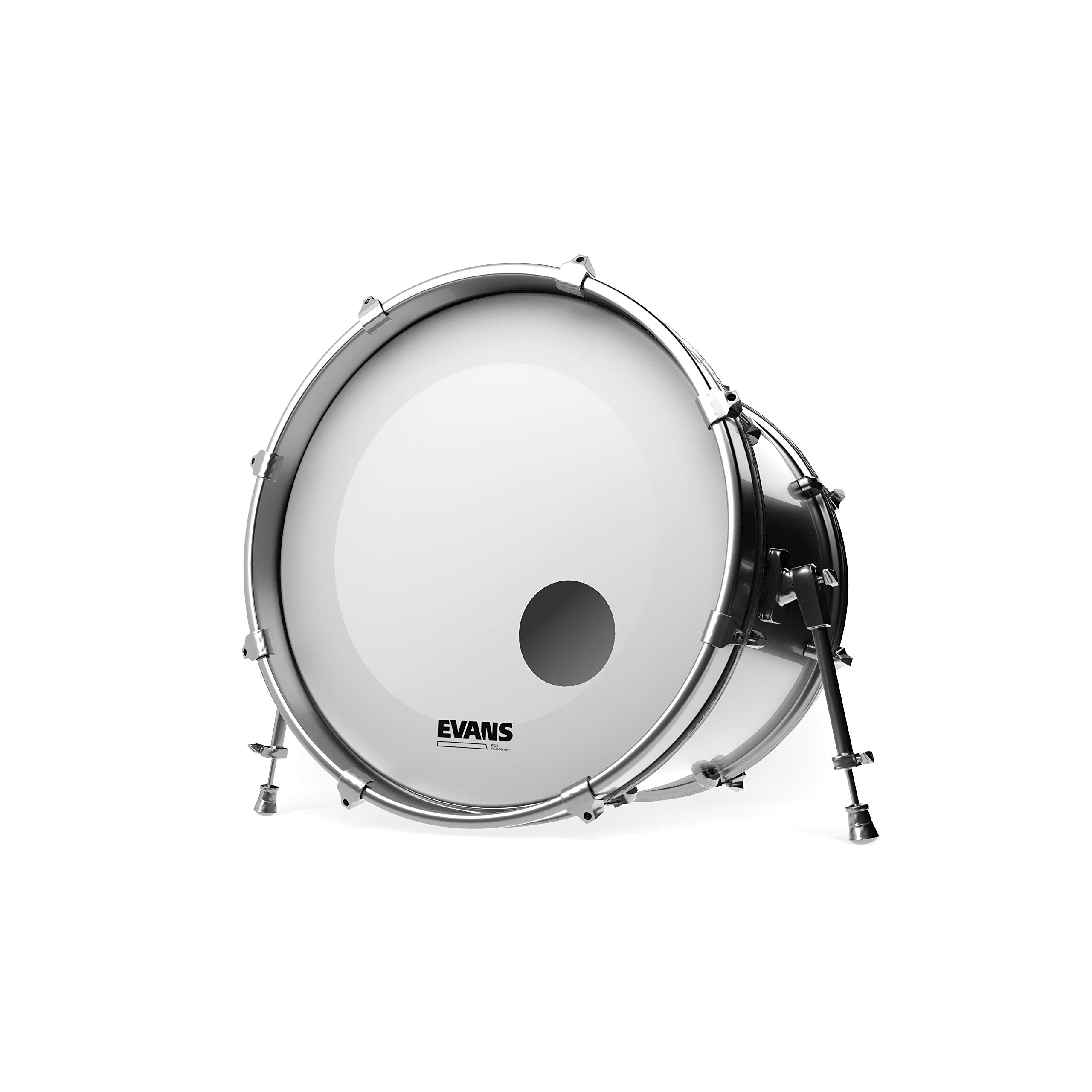 Evans Eq3 Resonant Coated White Bass Drum Head, 26 Inch