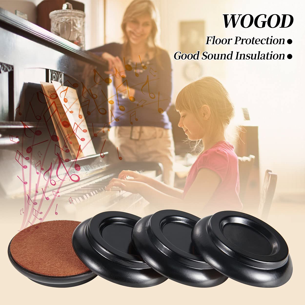 Piano Caster Cups Leg Floor Protectors Wogod Upright Piano Caster Cups Felt Bottom Leg Pads For Wood Floor Furniture