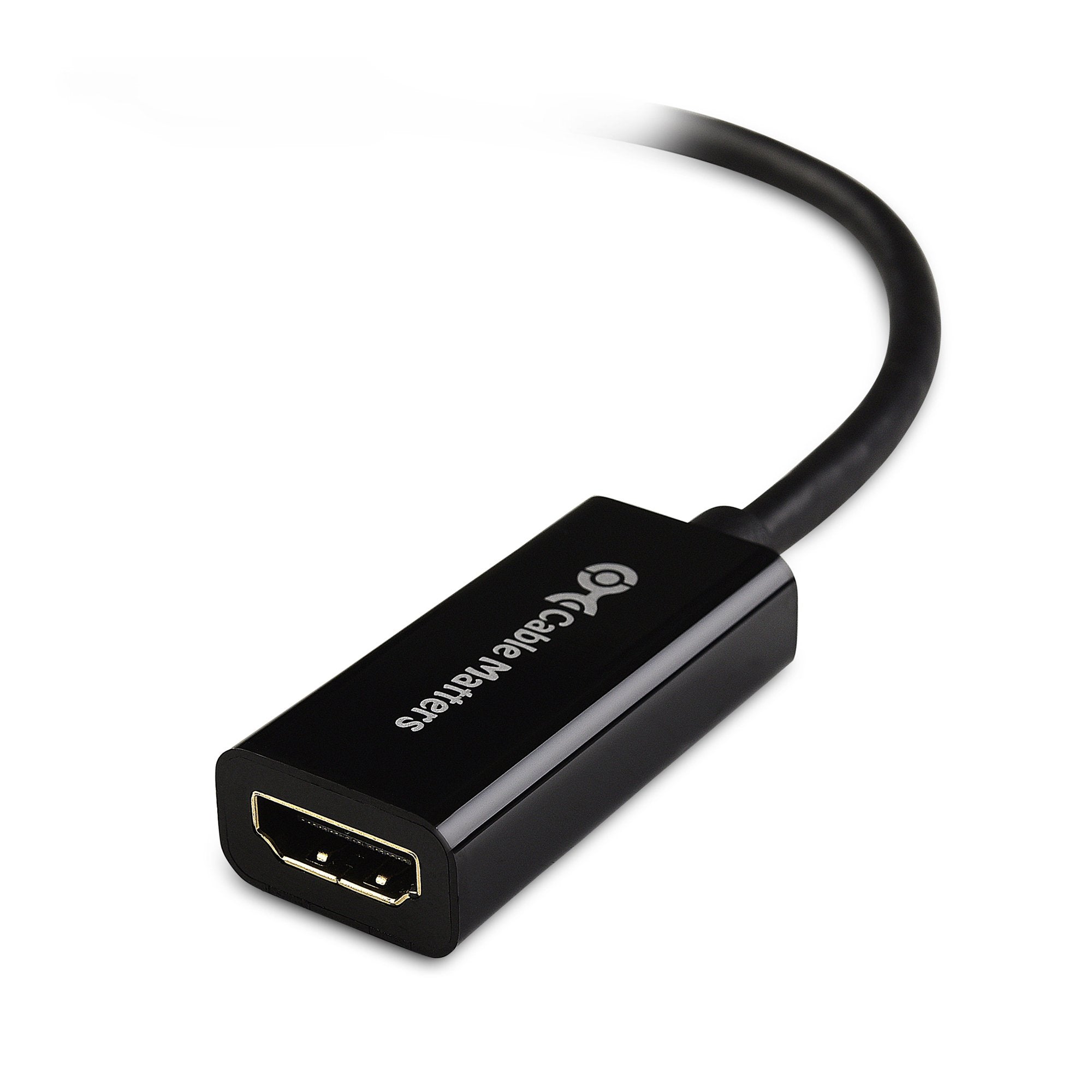 Cable Matters Mini DisplayPort to HDMI Adapter (Mini DP to HDMI) in Black   Thunderbolt and Thunderbolt 2 Port Compatible