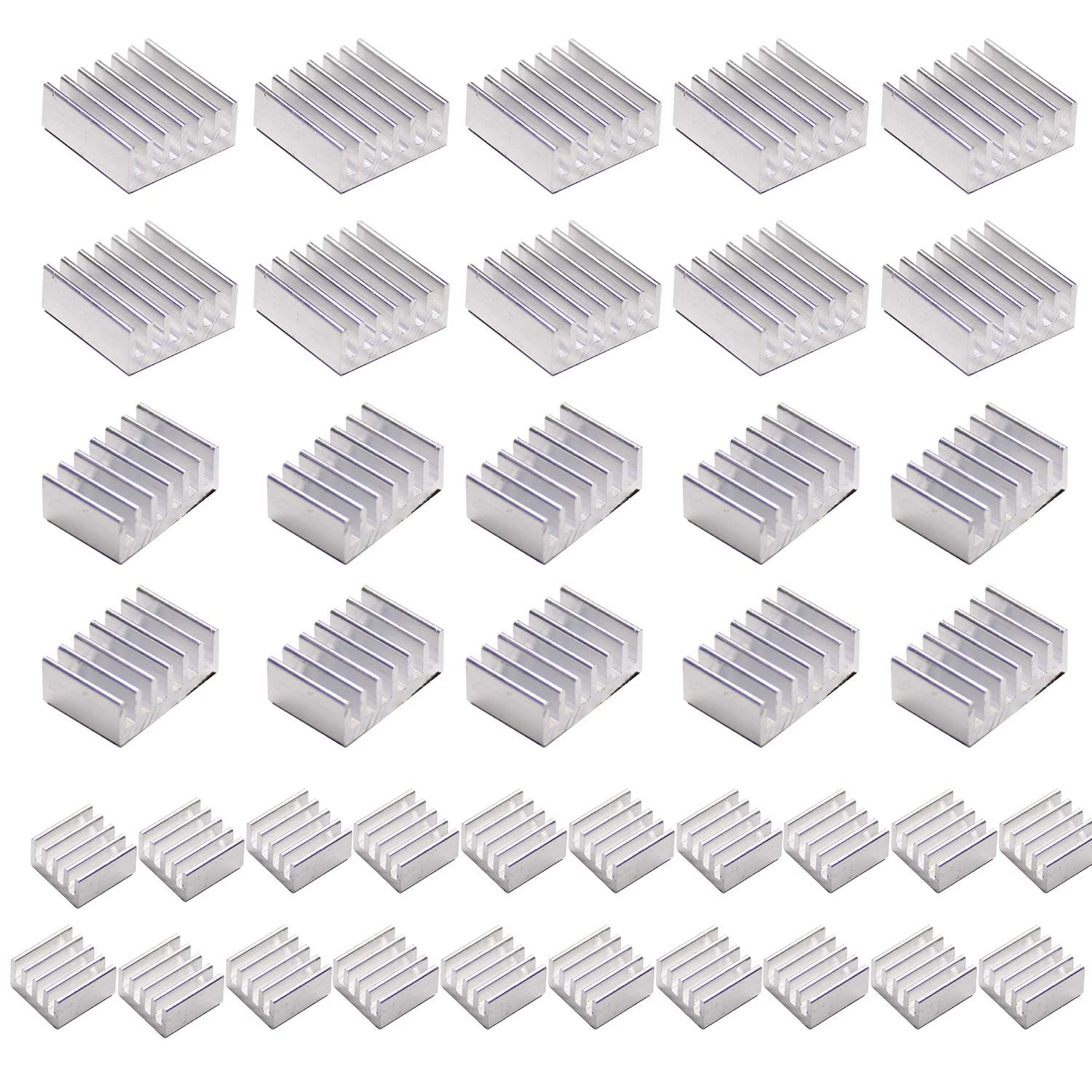 40 PCS Raspberry Pi 4 Heatsink Kit with Thermal Conductive Adhesive Tape, Aluminum Heat Sink Cooler and Copper Heatsink for Rasp