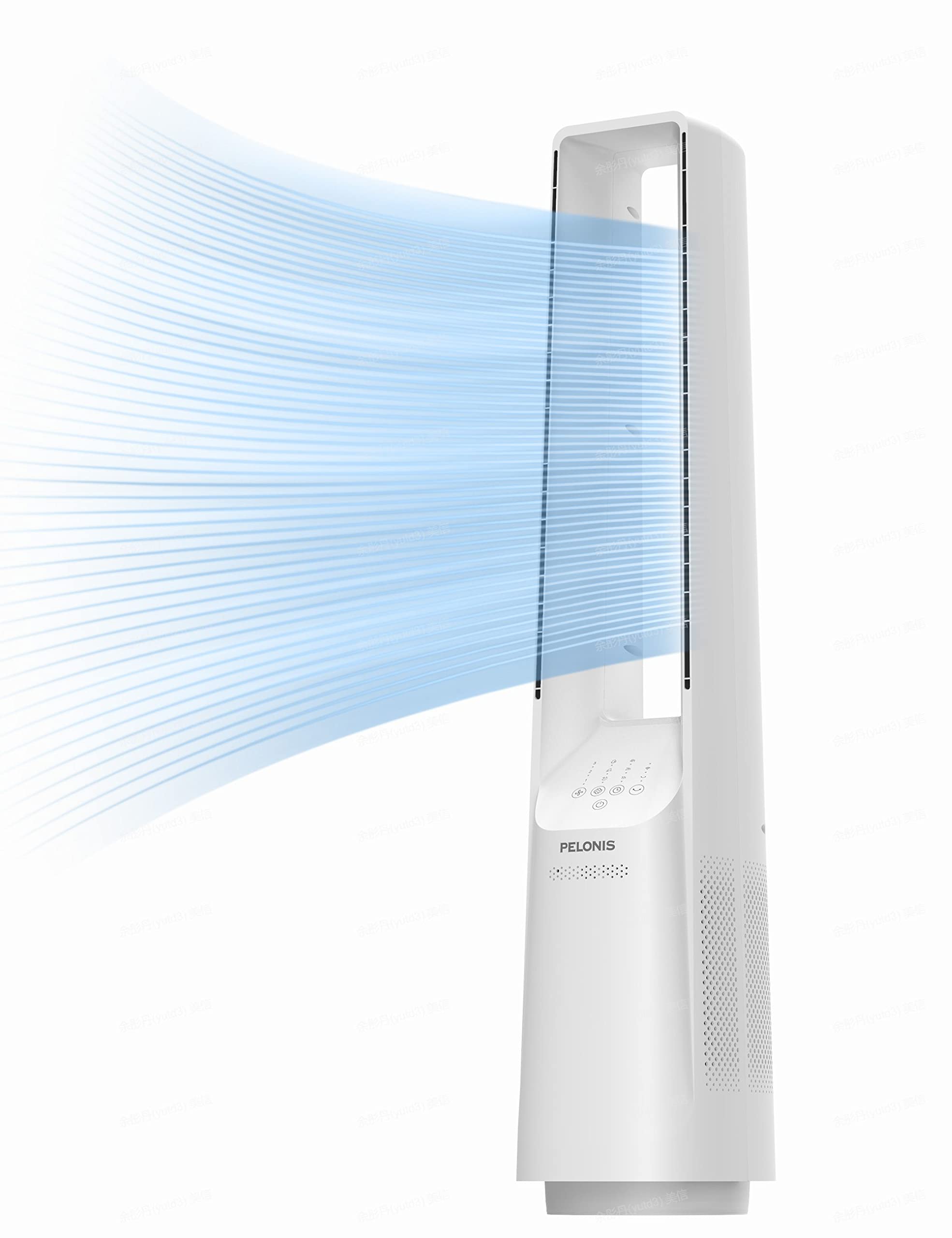 PELONIS Bladeless Tower Fan with 26-33ft Powerful Airflow, Alexa and Google Compatible, 6-Speed Settings, Quiet DC Motor, 120 Os