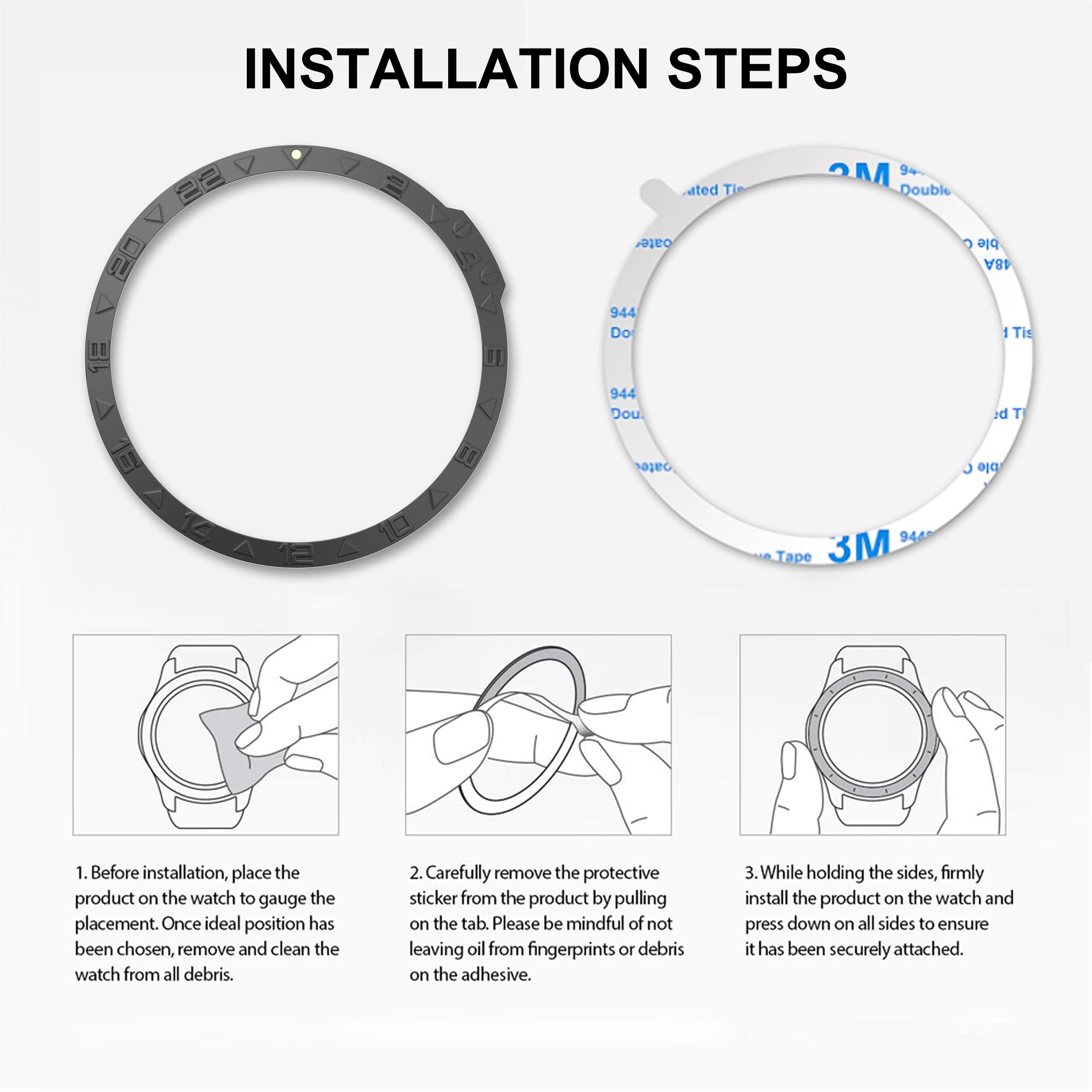 Baihuiam Bezel Ring Compatiable With Garmin Fenix 7X, Stainless Steel Bezel Ring Adhesive Cover Anti Scratch & Collision Protect
