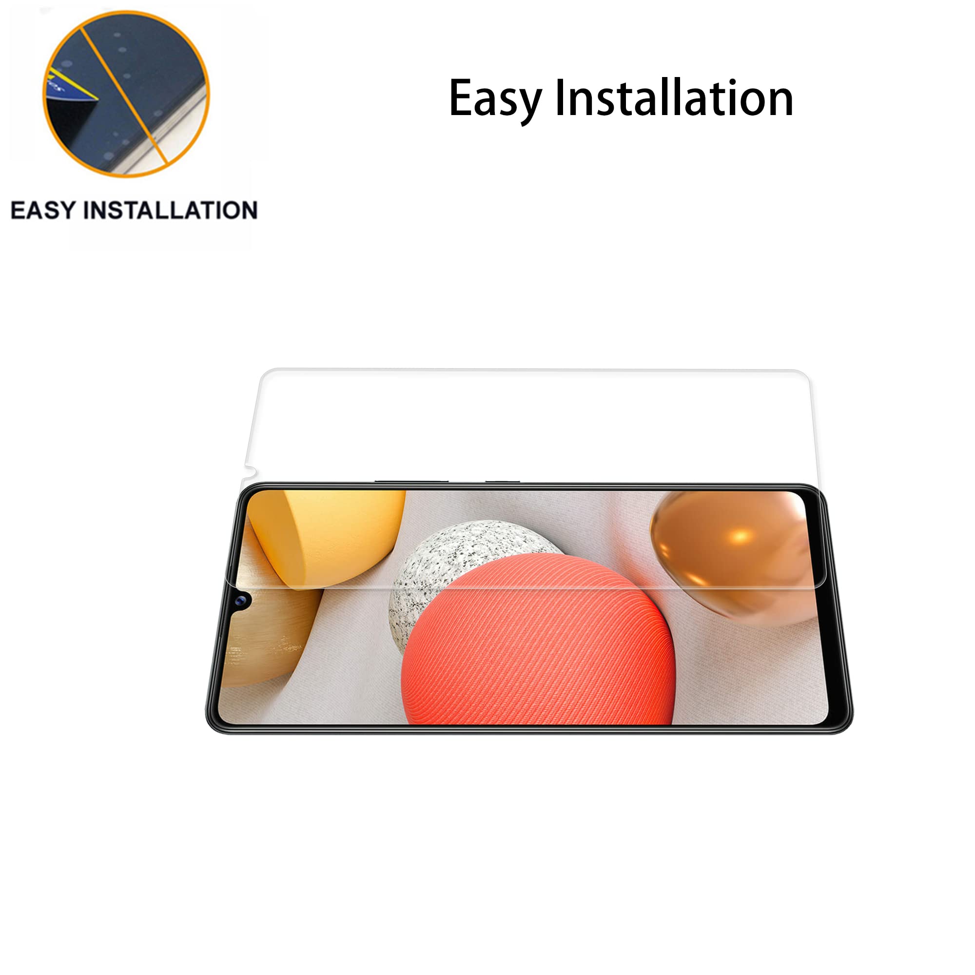 Hkkais Designed For Samsung Galaxy A42 5G Tempered Glass Screen Protector 2 Pack Camera Lens Protector Film 2 Pack