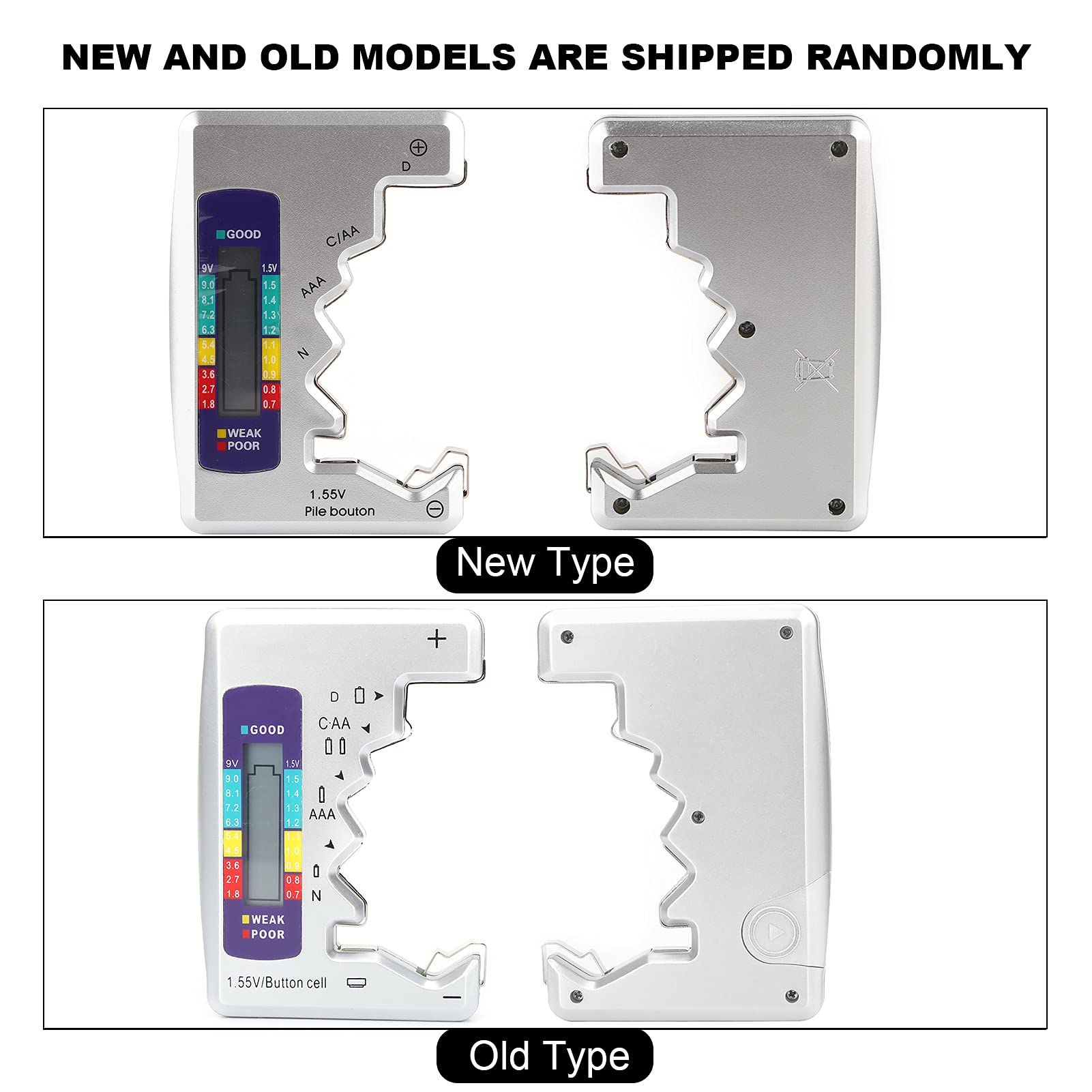 Aunmas Digital Battery Tester, Universal Battery Checker Small Battery Testers Checker Battery Capacity Testing Tool Battery Analyzer Cranking System Tester For Aaa C D 9V 1.5V Household Batteries