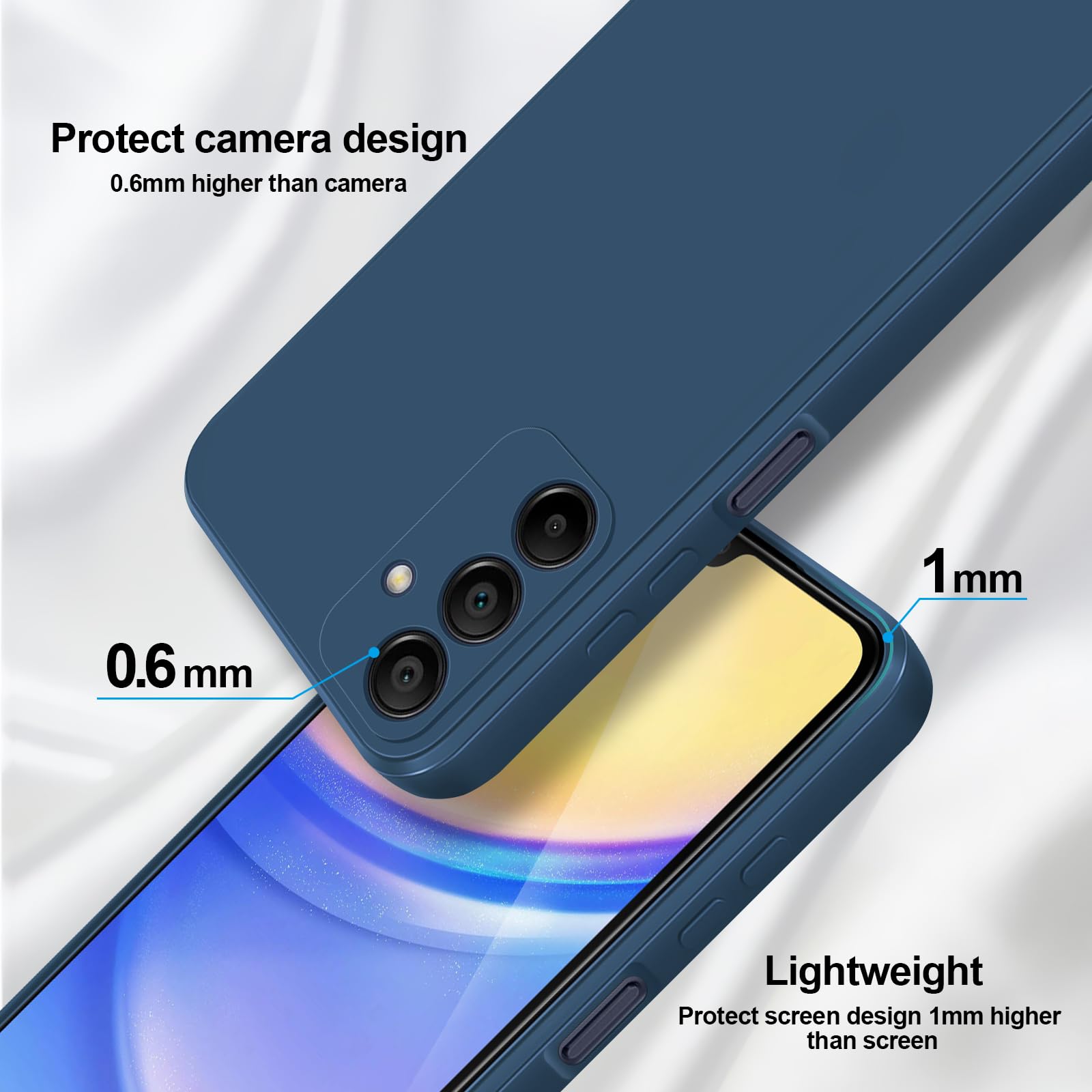 Giiyoon Silicone Case Compatible With Samsung Galaxy A15, Full Body Silky Soft Touch Phone Case With Camera Protection, Shockpro