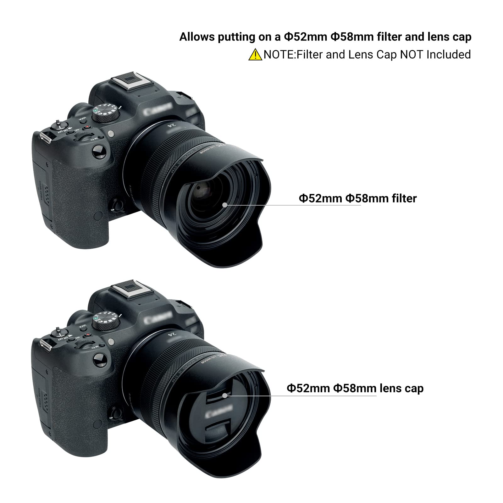 Lens Hood For Canon Rf 24Mm F1.8 Macro Is Stm,Ef 24Mm 2.8 Is Usm And Ef 28Mm 2.8 Is Usm Lens,Reversible Lens Shade Replace Canon