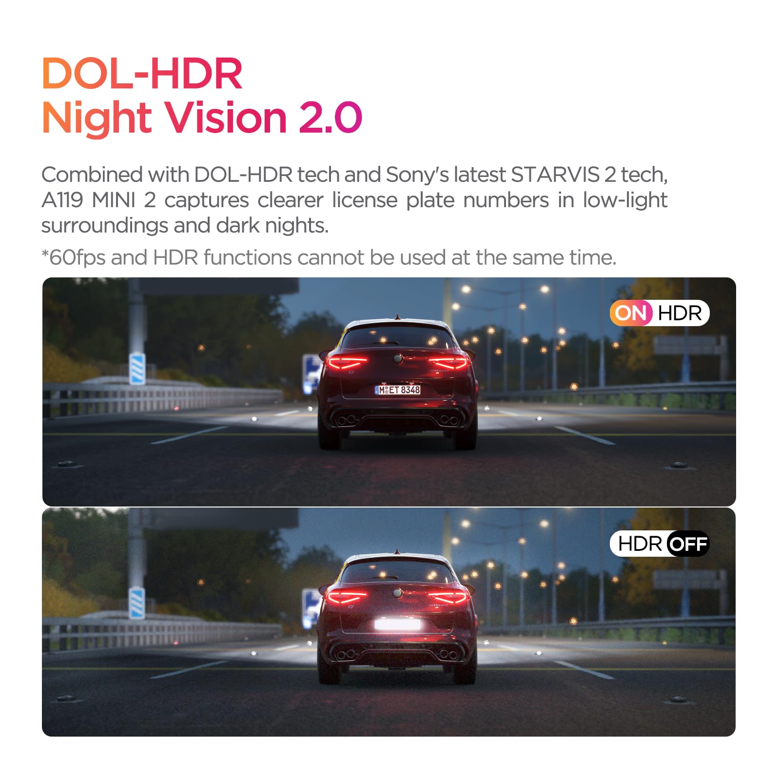 Viofo Dash Cam A119 Mini 2, Starvis 2 Sensor, 2K 60Fps/Hdr 30Fps Voice Control Car Dash Camera With 5Ghz Wi-Fi Gps, Night Vision