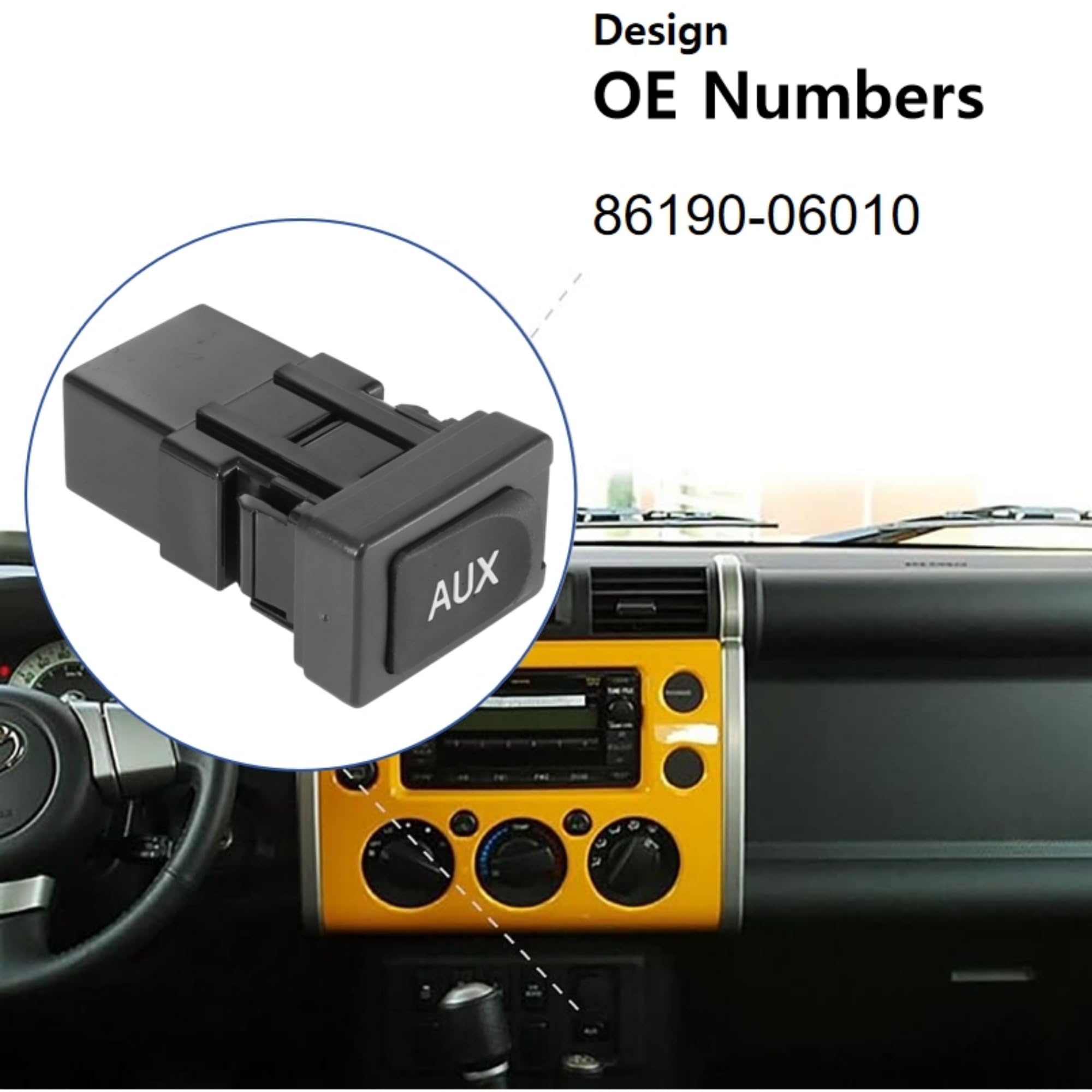 Aux Port Replacement   Compatible With 2005 2012 Toyota Prius Yaris Fj Cruiser Lexus Es350 Ls460   Replaces 86190 06010 86190 53