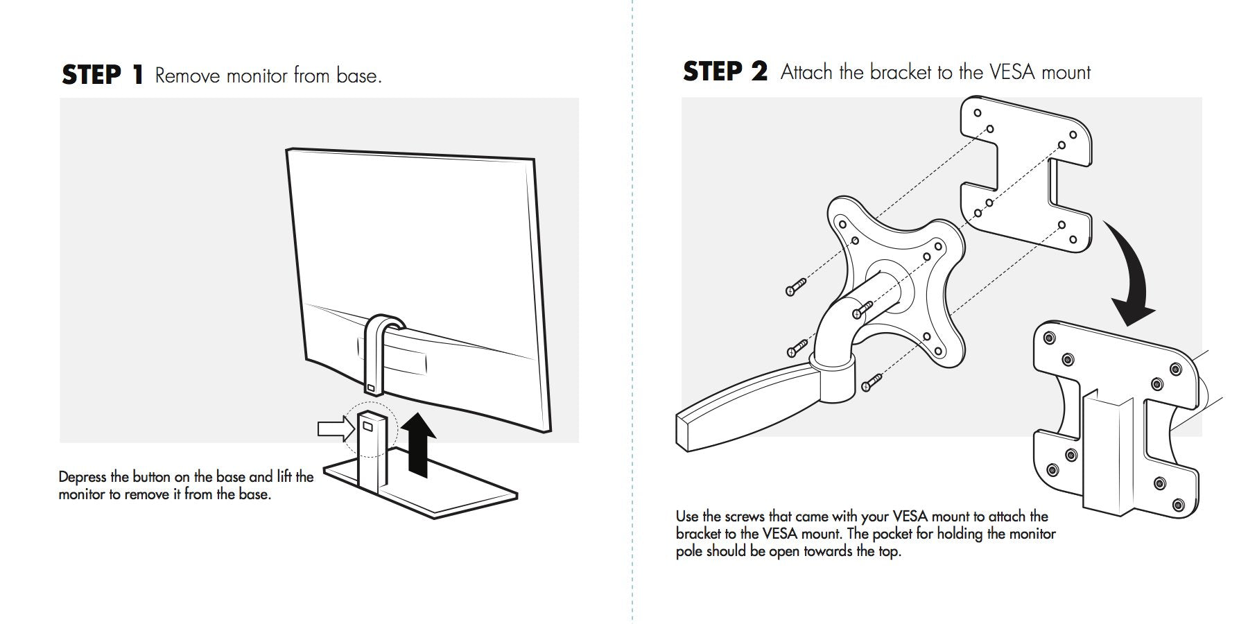 Humancentric Vesa Mount Adapter Bracket Compatible With Aoc I2367Fh/Fm/F, I2757Fh/Fm, I2067F, And I2267Fw/Fwh