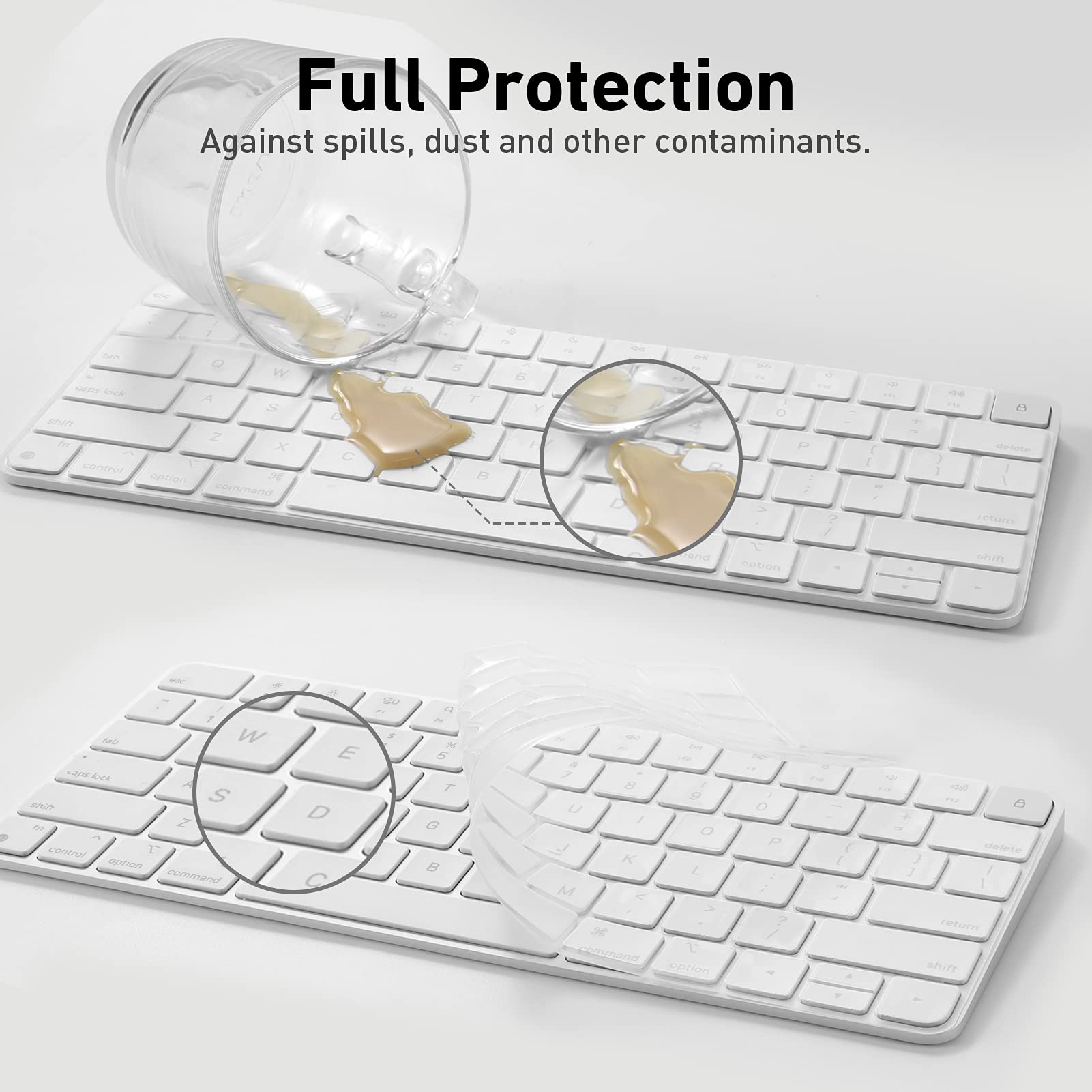Allinside Silicone Keyboard Cover For Imac Magic Keyboard A2449/A2450, Protective Skin For Imac 24'' Wireless Keyboard Released