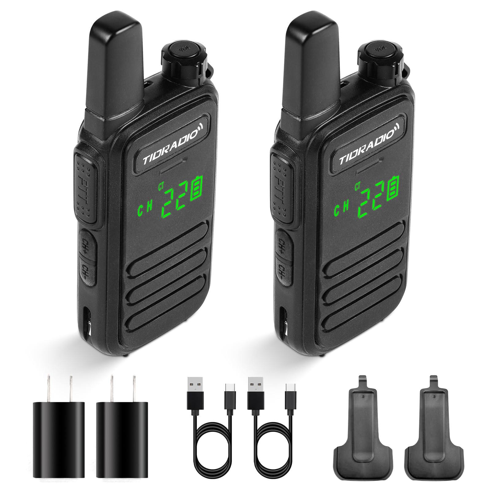 Tidradio Td M11 Two Way Radio,Ip65 Waterproof Walkie Talkies With Led Display,Noaa Weather Handheld Frs Radio Long Range For Ind