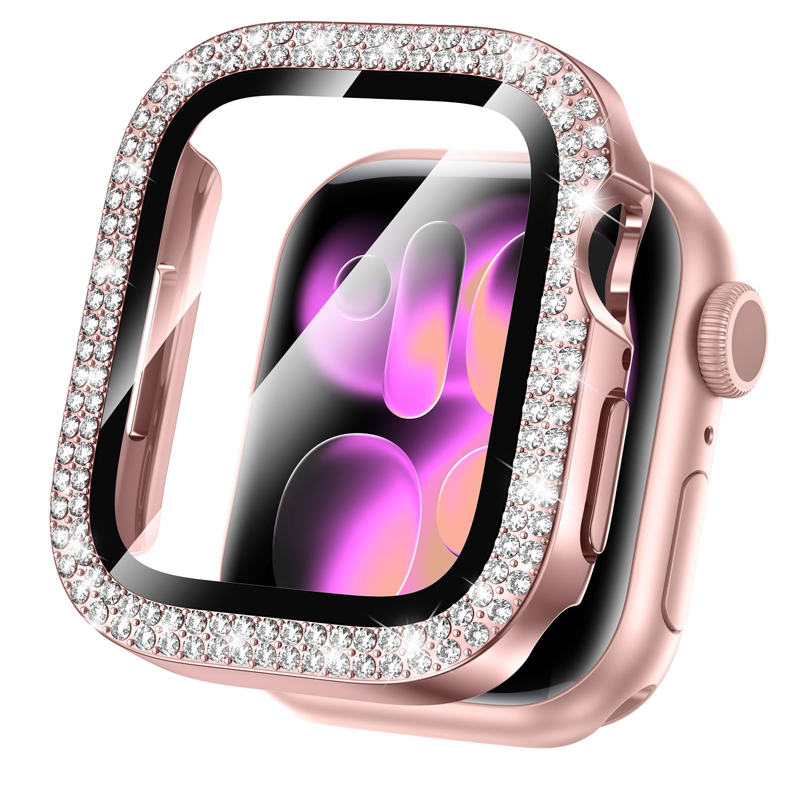 Goton Series 11 42mm Bling Case Compatible for Apple Watch Screen Protector Series 11 & 10 for Women, Glitter Diamond Rhinestone