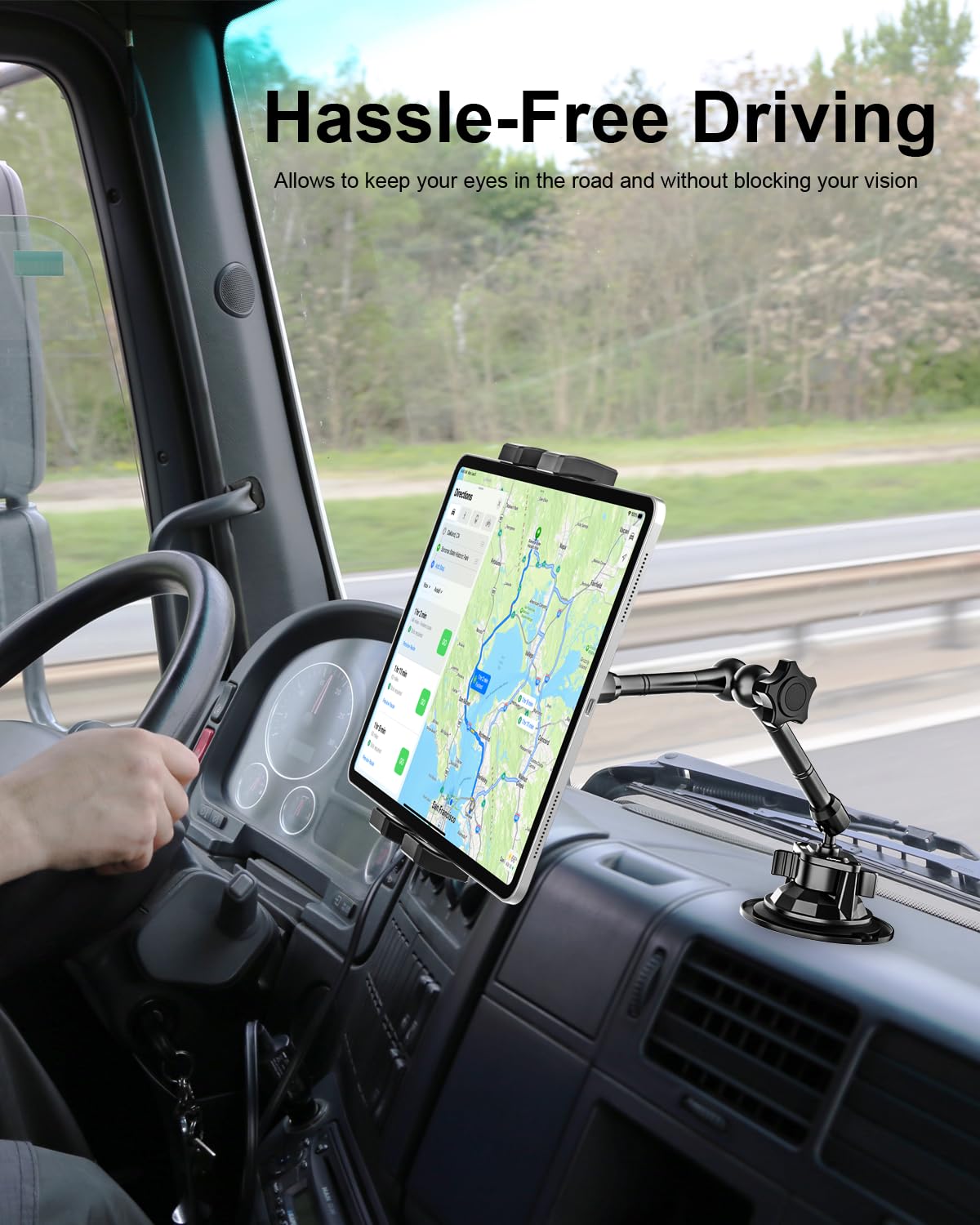 Metal Tablet Mount For Truck   Heavy Duty [Super Suction Cup] Tablet Truck Mount Dashboard Windshield For Car/Semi Truck/Pickup/