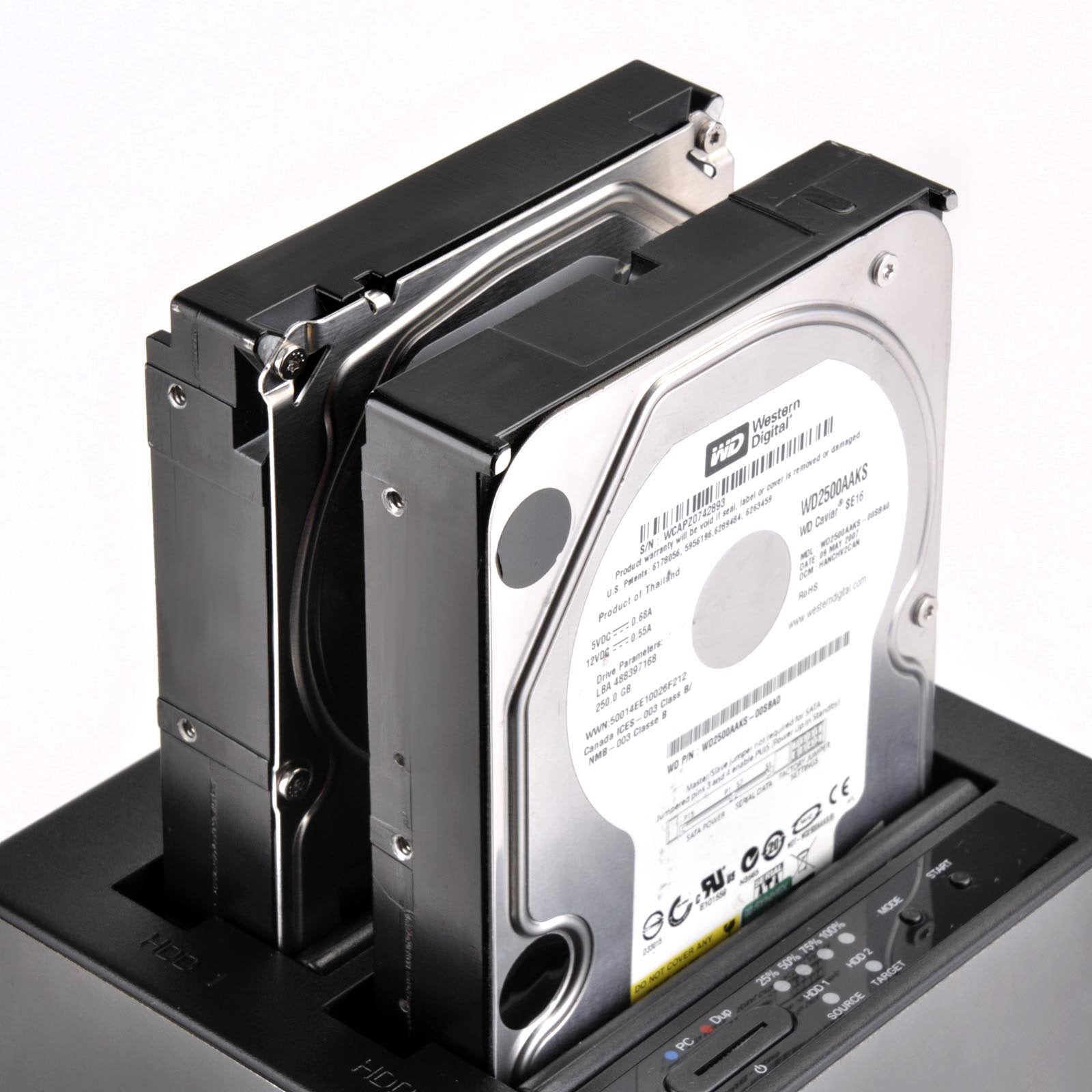 SilverStone Technology 3.5" and 2.5" External Hard Drive Dock USB 3.1 Type-C Gen 2 Offline Clone JBOD Silver TS12C