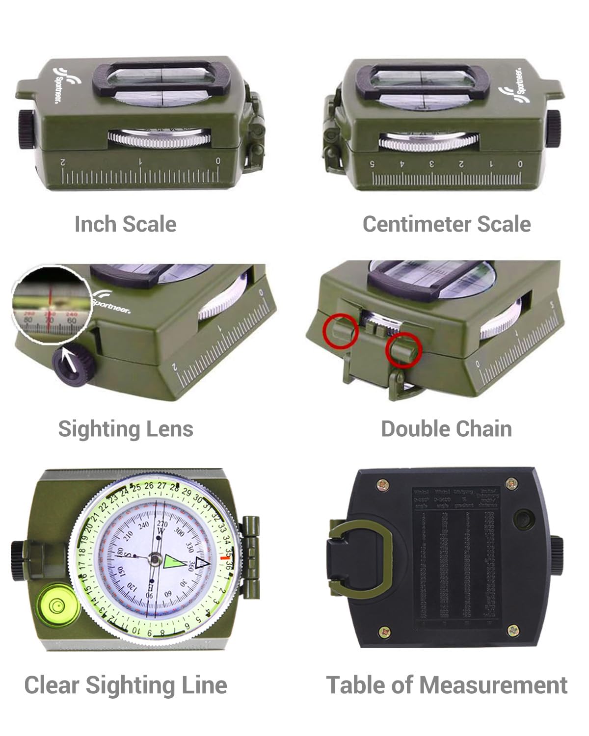 Sportneer Lensatic Military Compass, Compass For Easter Gifts, Baptism Gifts For Boys, Catholic Gifts For Men, Camping Survival