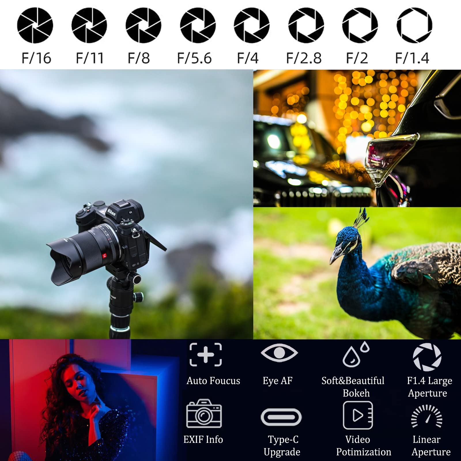 Viltrox 56Mm F/1.4 F1.4 Auto Focus Large Aperture Aps-C Lens For Nikon Z-Mount Camera Z5 Z50 Z6 Z6Ii Z7 Zii