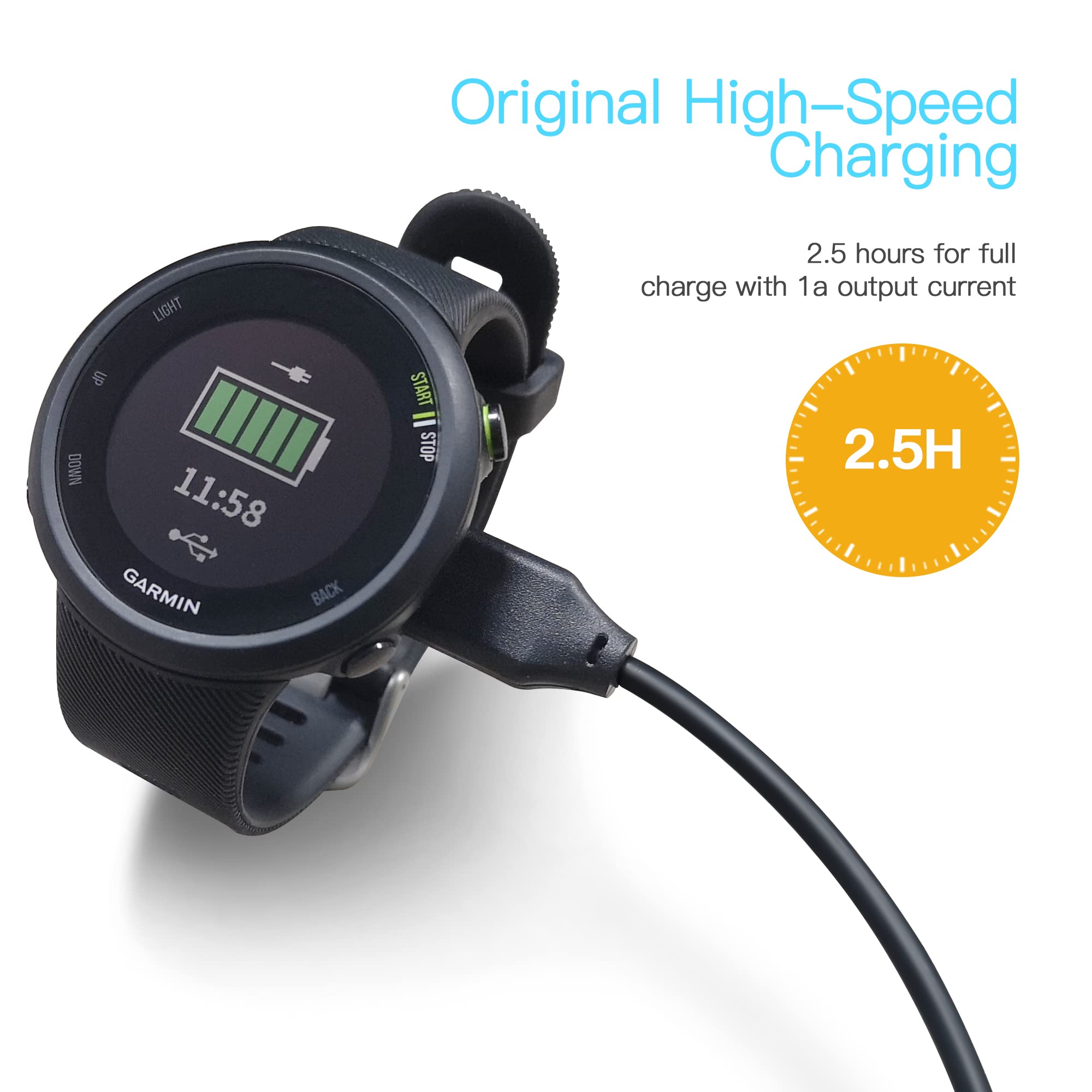 Awinner ???????????????? Compatible For Garmin Watch Charger Cable (2 Pack)