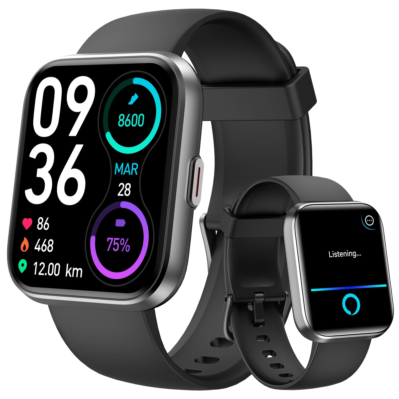 Aeac Smart Watch For Men Women, 2024 Newest Fitness Watch, Alexa Built In & Stable Bluetooth Call, With Heart Rate/Spo2/Sleep Mo