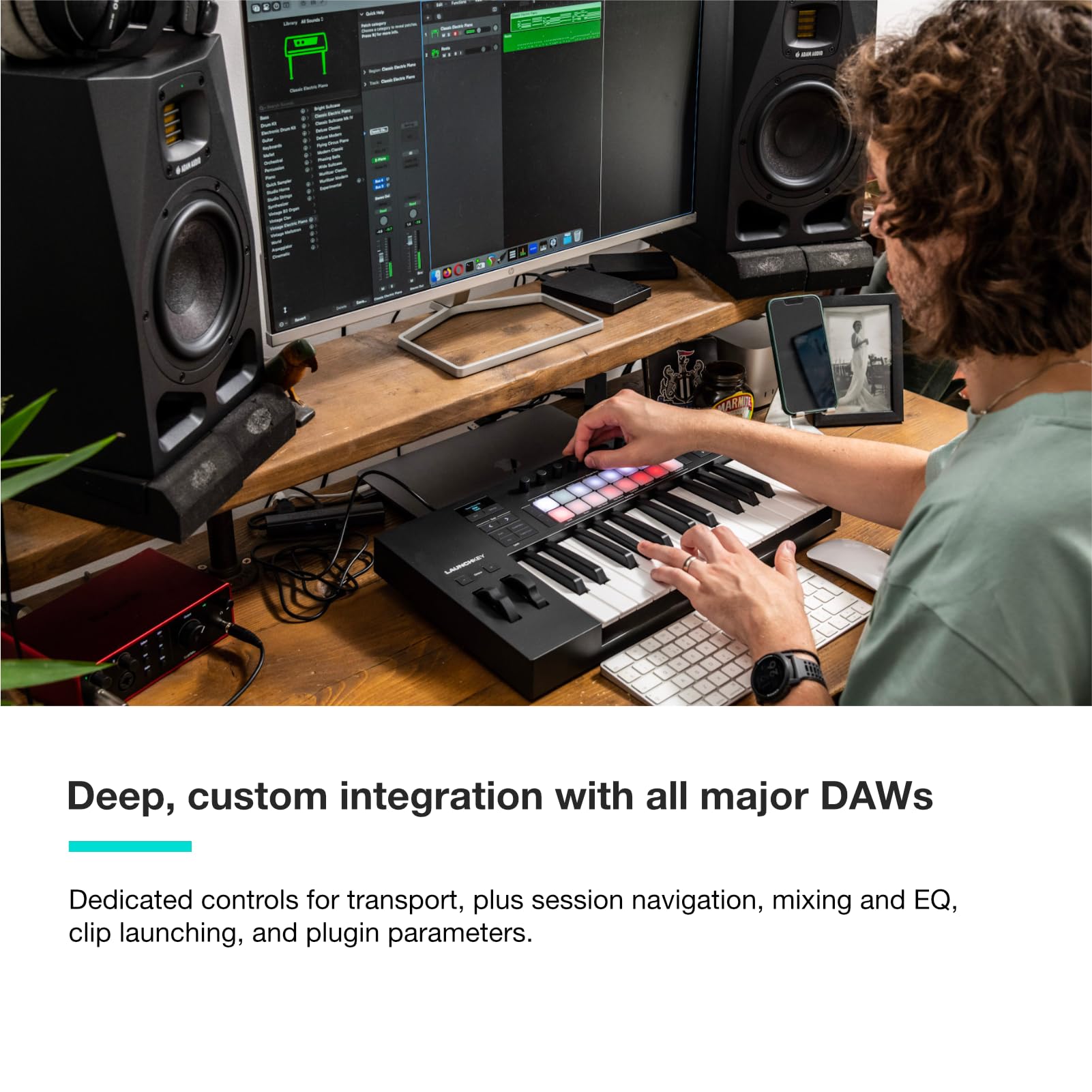 Novation Launchkey 25 [Mk4]   Compact 25 Key, Usb, Midi Keyboard Controller With Daw Integration. Chord Mode, Scale Mode, 8 Drum