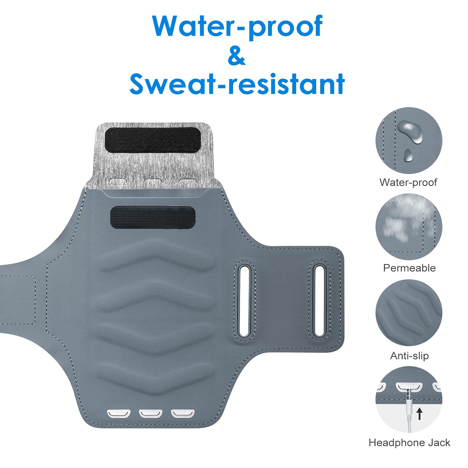 Jetech Phone Armband Holder With Key Holder And Card Slot For Phone Upto 6.2 Inch, Iphone 16E/16/15 Pro/15/14 Pro/14/13 Pro/13,