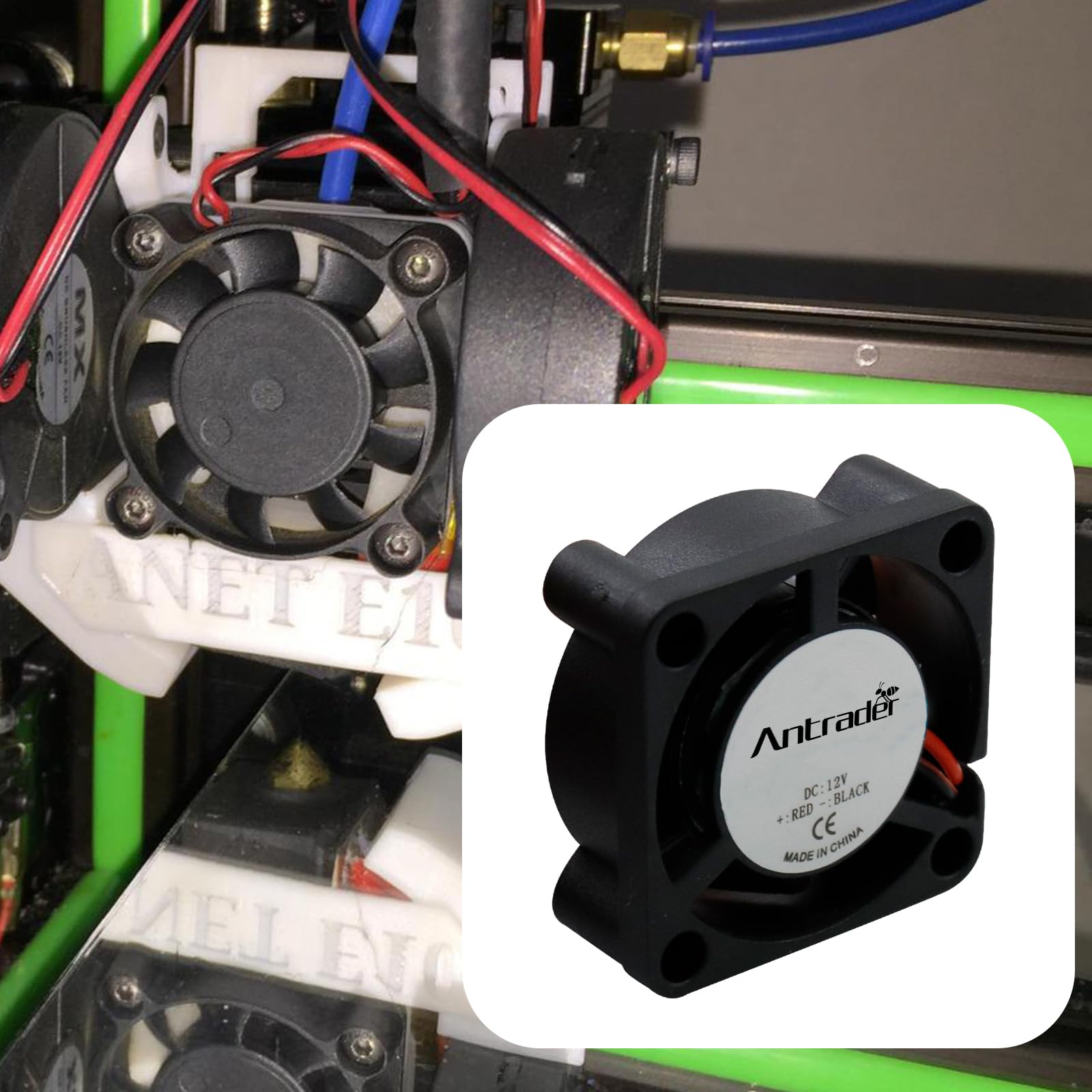 Antrader 3 Pack 12V 0.1A 2Pin 25Mm X25Mm X10Mm Dc Small Mini Brushless Cooling Fan