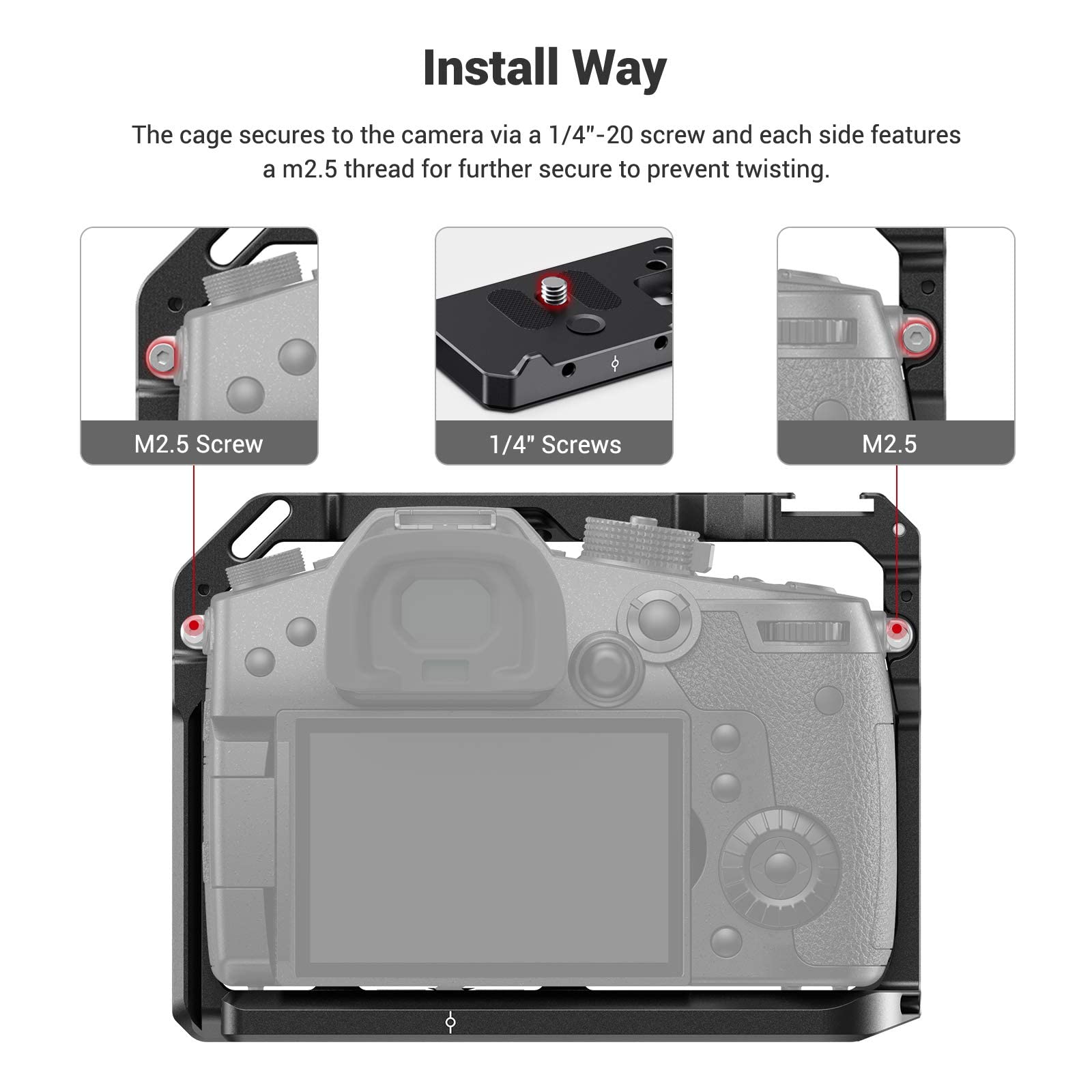 Smallrig Gh5 Gh5S Cage For Panasonic Lumix Camera And Dmw-Xlr1 (Upgraded Version) - 2049, Video Stabalization Camera Cage, Profe