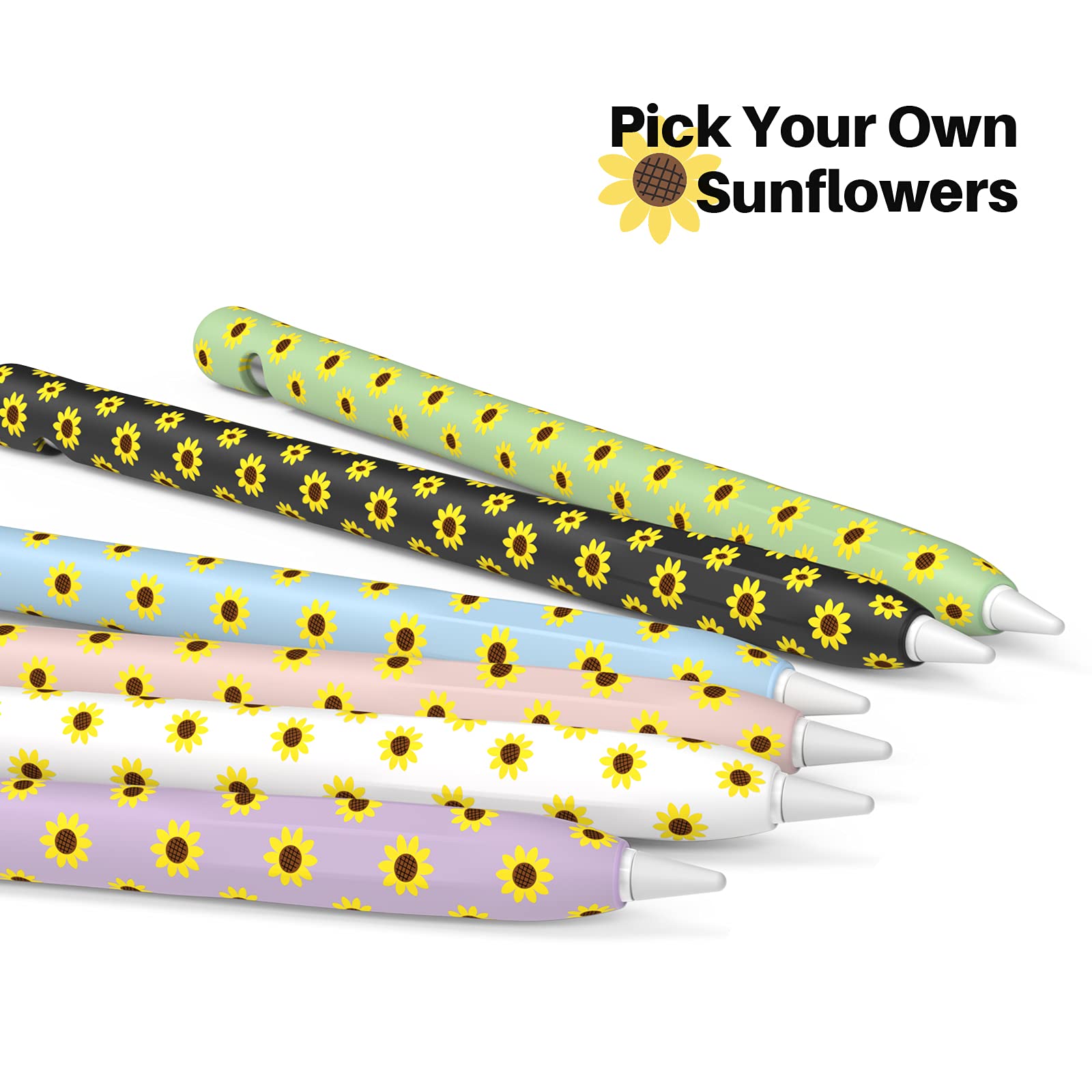 Niutrendz Sunflower Case For Apple Pencil 1St Generation Case Cover Silicone Protective Sleeve Accessories With Apple Pencil Tip
