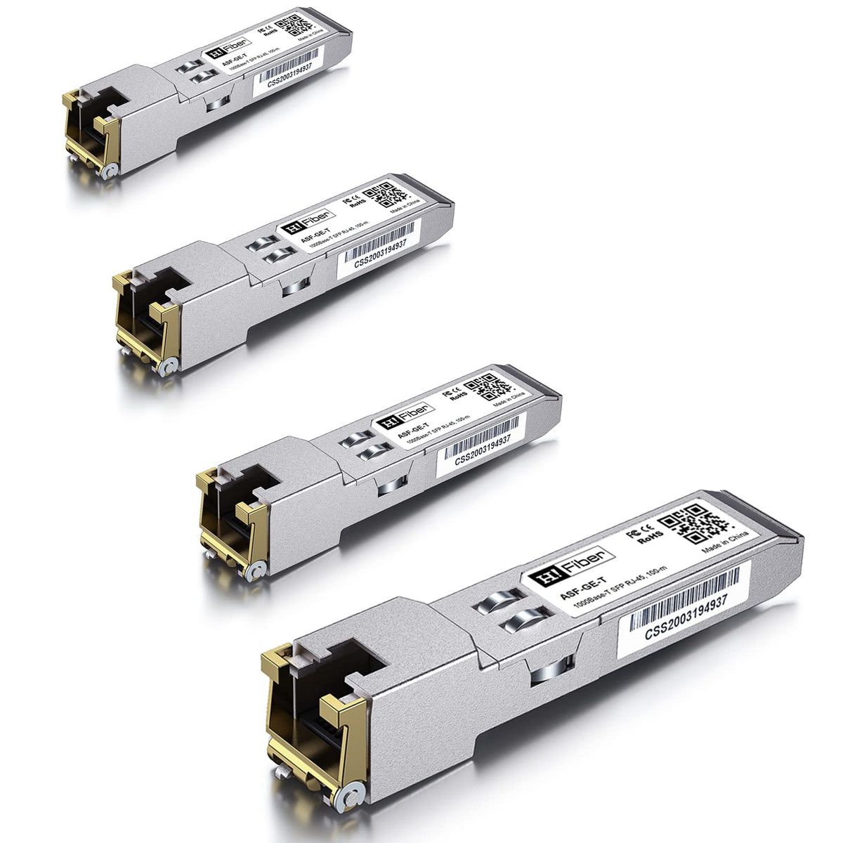 4 Pack 1.25G Sfp To Rj45 Module, 1000Base T Copper Sfp Ethernet Transceiver For Ubiquiti Uf Rj45 1G, Unifi, Tp Link Tl Sm331T, F