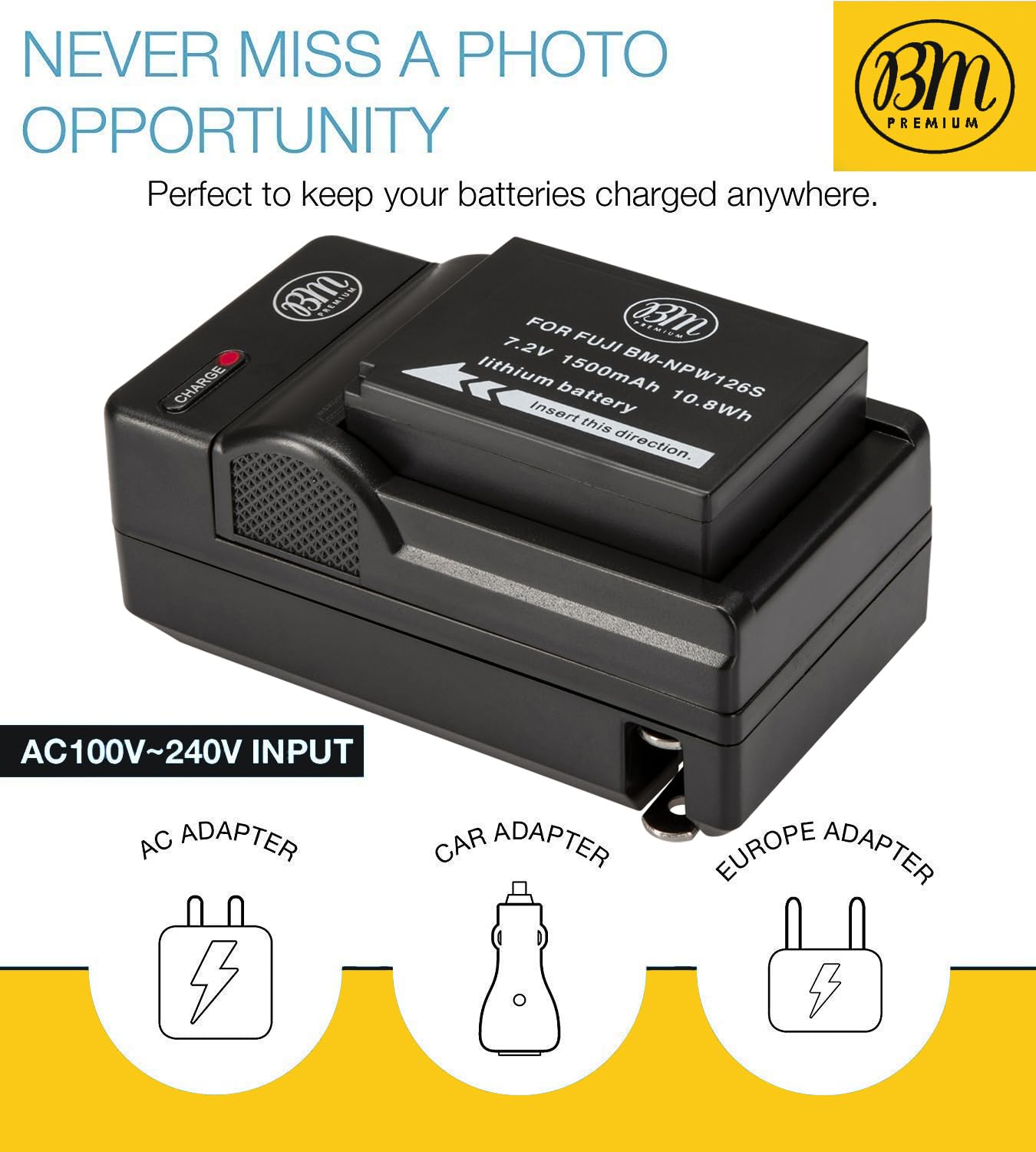 Bm Premium 2 High Capacity Np W126S Batteries And Charger For Fujifilm X T50 X 100F X 100V X100 Vi X S10 X T100 Xt 200 X A7 X H1