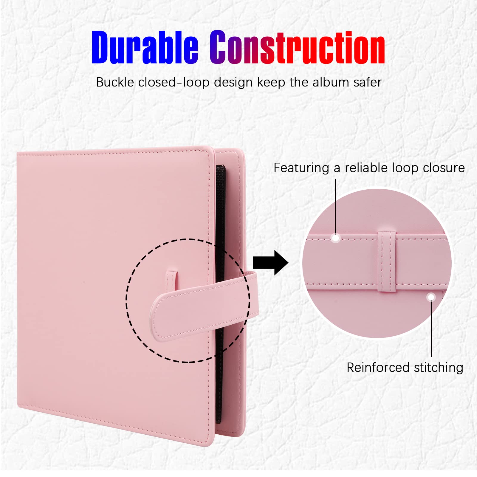 288 Pockets Photo Album For Fujifilm Instax Square Sq1 Sq6 Sq10 Sq20 Instant Camera, Extra Large Picture Albums For Fujifilm Instax Square Instant Film (Pink)