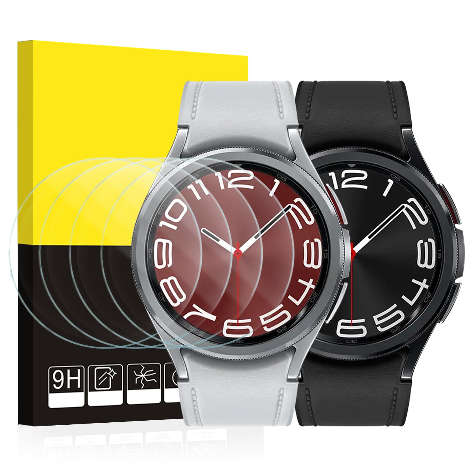 Spguard [4 Pack] For Samsung Galaxy Watch 6 Classic 43Mm Screen Protector,Tempered Glass Protective Film Cover Accessories For G