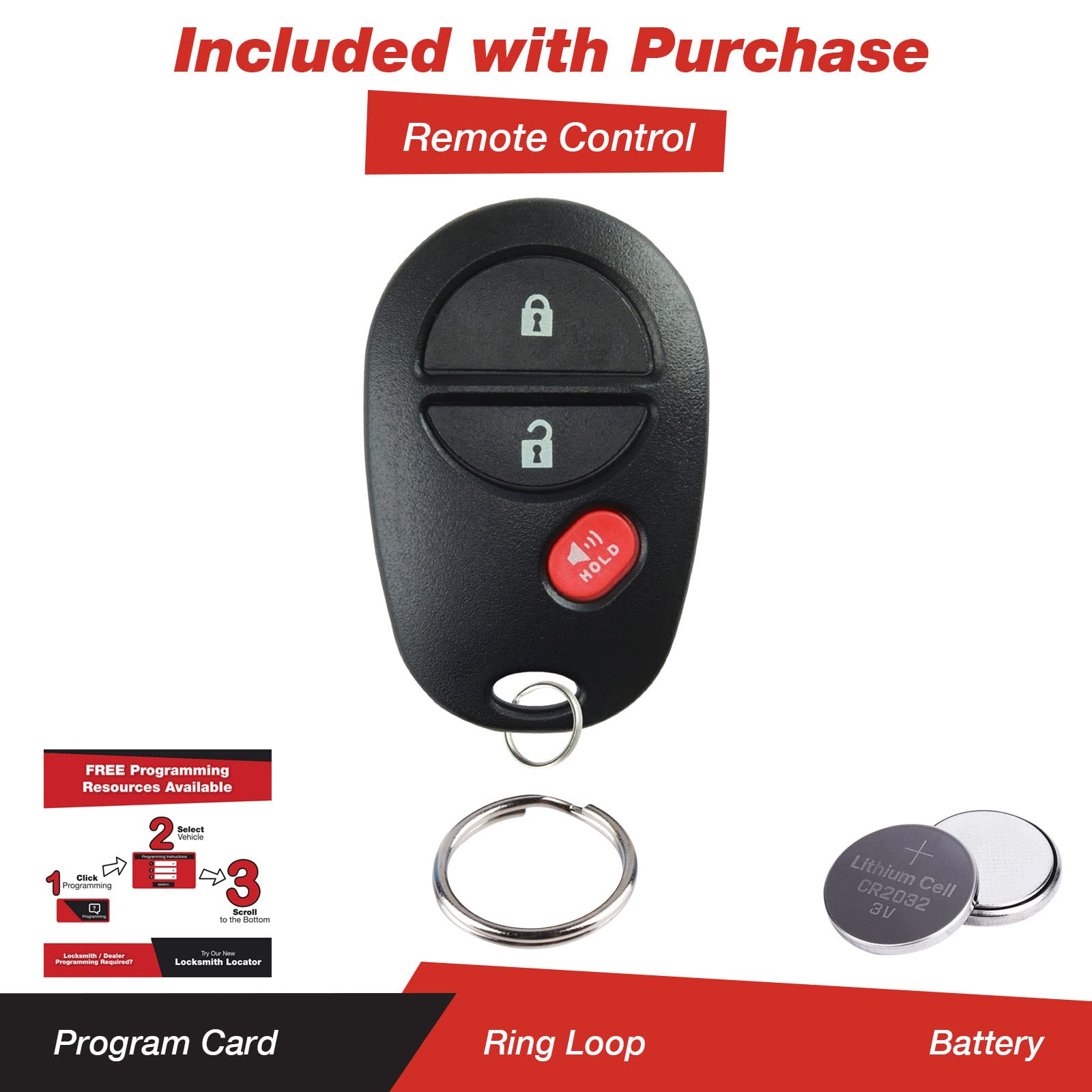 Keylessoption Remote Key Fob 3Btn For Toyota (Gq43Vt20T)