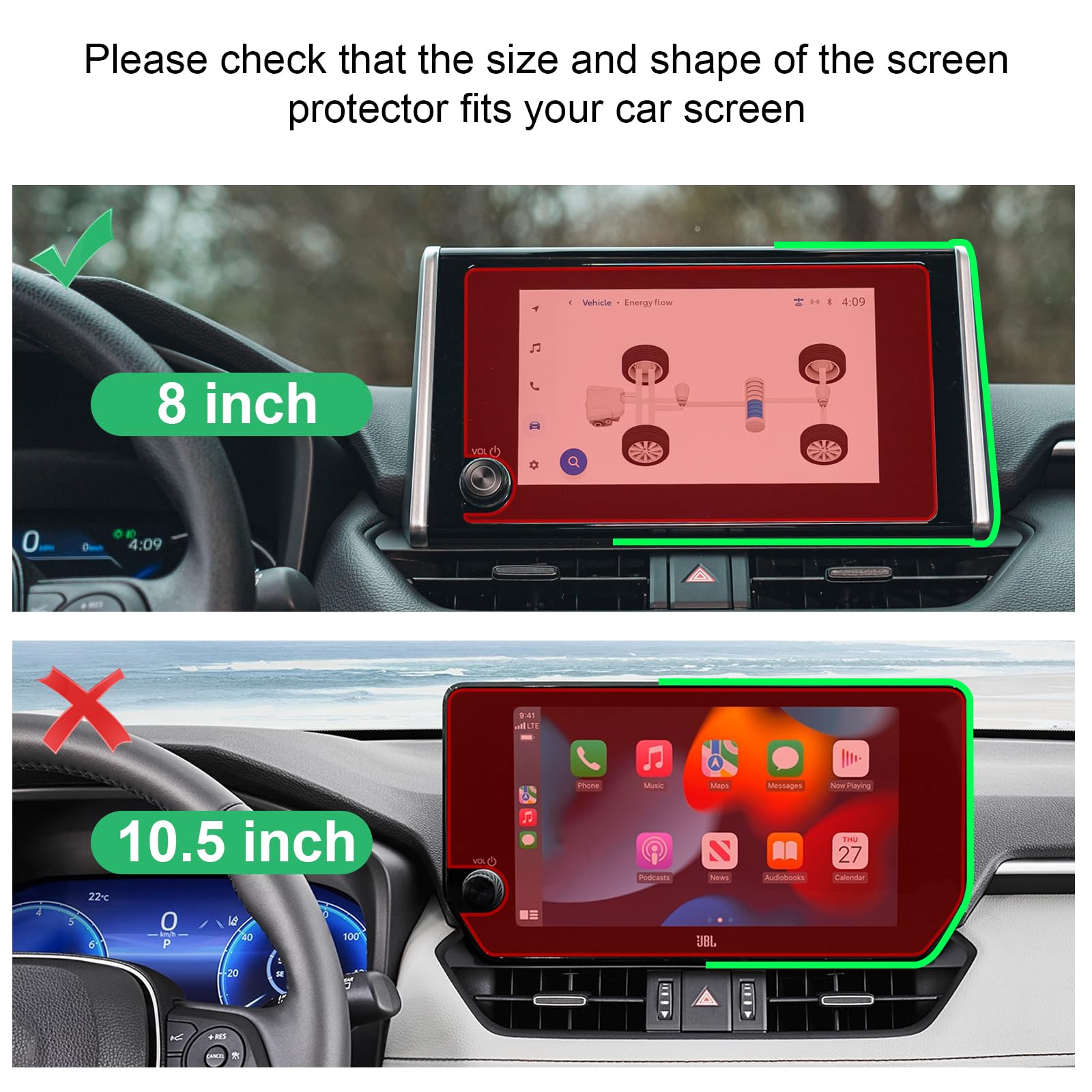 Cdefg For 2023 2024 Toyota Rav4 Screen Protector Rav4 Le Xle Premium Adventure Hybrid Woodland Edition Rav4 2024 2023 Accessories Touch Screen Display Cover 8' Tempered Glass