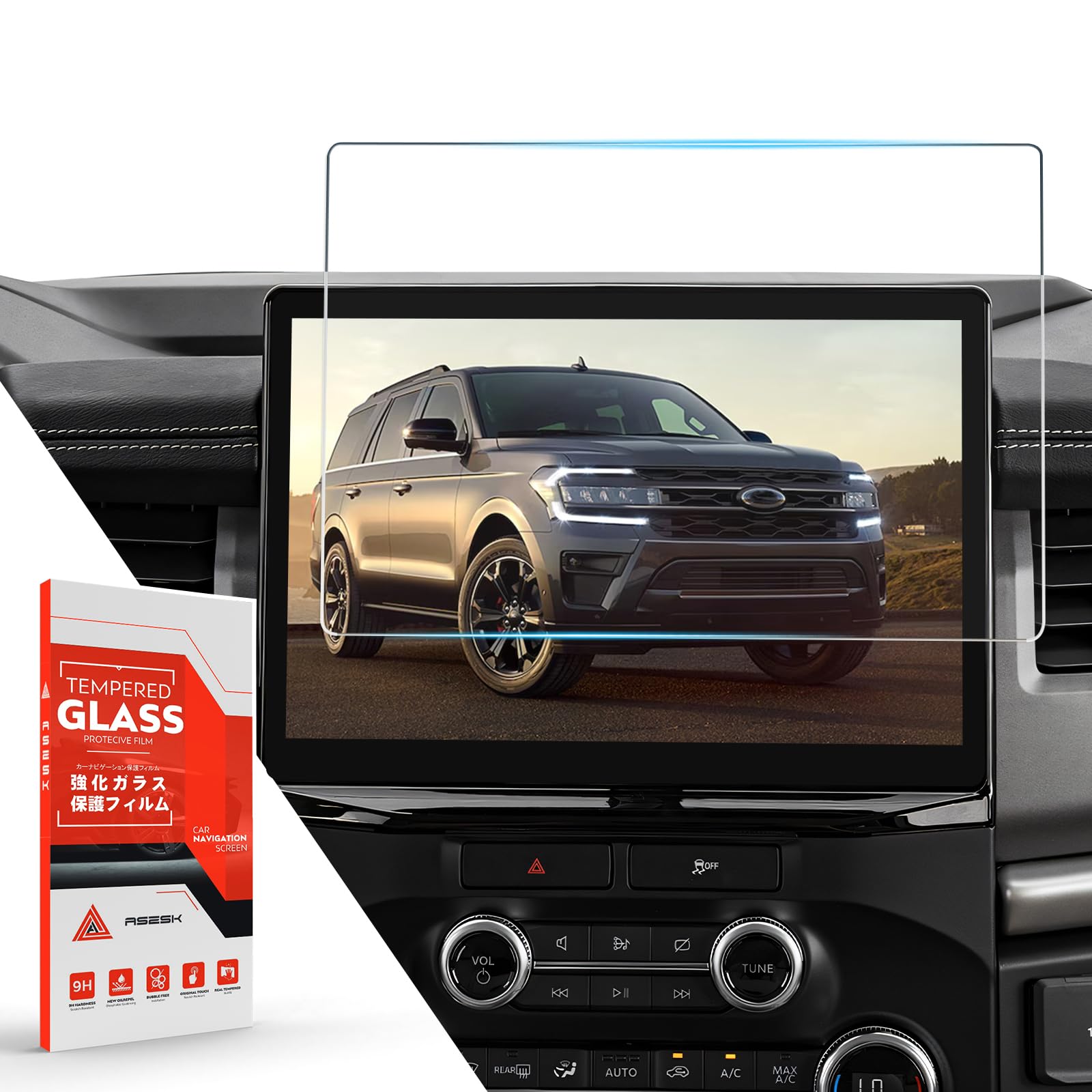 Aszsk Tempered Glass Screen Protector For Expedition 2024 2023 2022,12 Inch Protective Film Compatible With Ford F 150 Lightning
