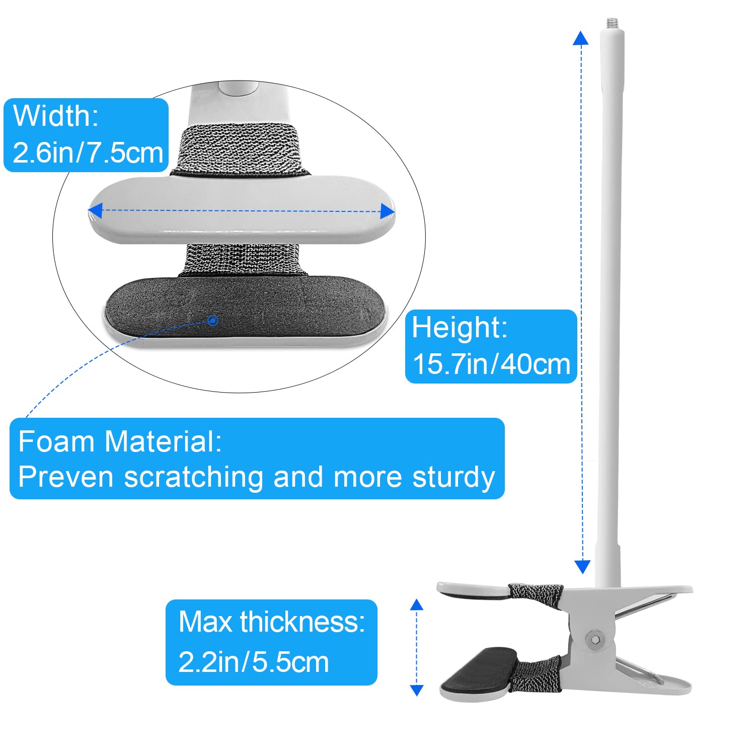 Baby Monitor Mount Compatible With Hellobaby Hb6550/Hb65/Hb66/Hb248,Anmeate Sm935E Baby Monitor Camera 15.7 Inches Flexible Clip Clamp Mount Long Gooseneck Arm, Baby Monitors Holder Without Tools