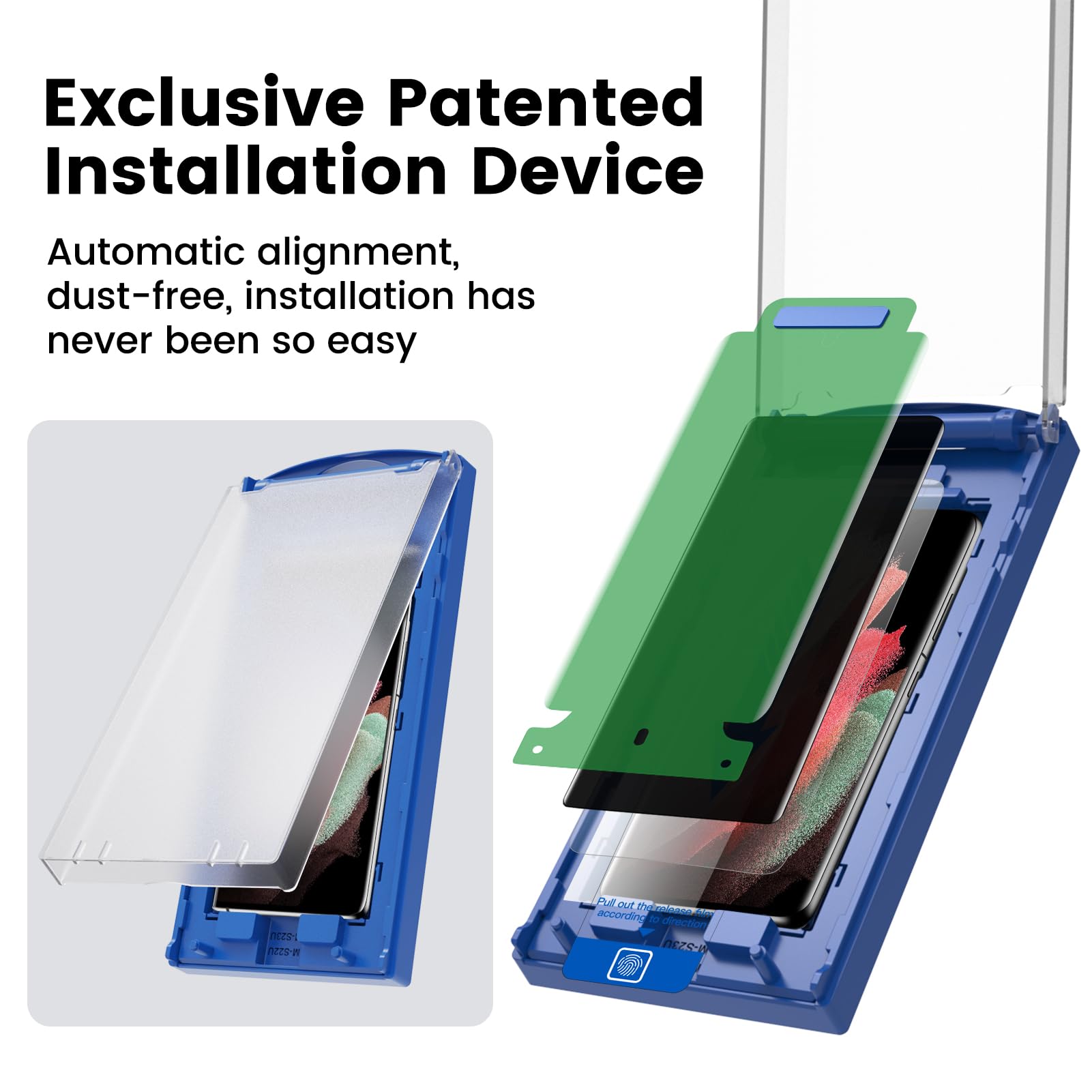 Mohave 2 Pack [Auto Alignment/Dust Removal] Privacy Screen Protector For Samsung Galaxy S21 Ultra 5G 6.8?, 3D Curved Anti Spy Pr