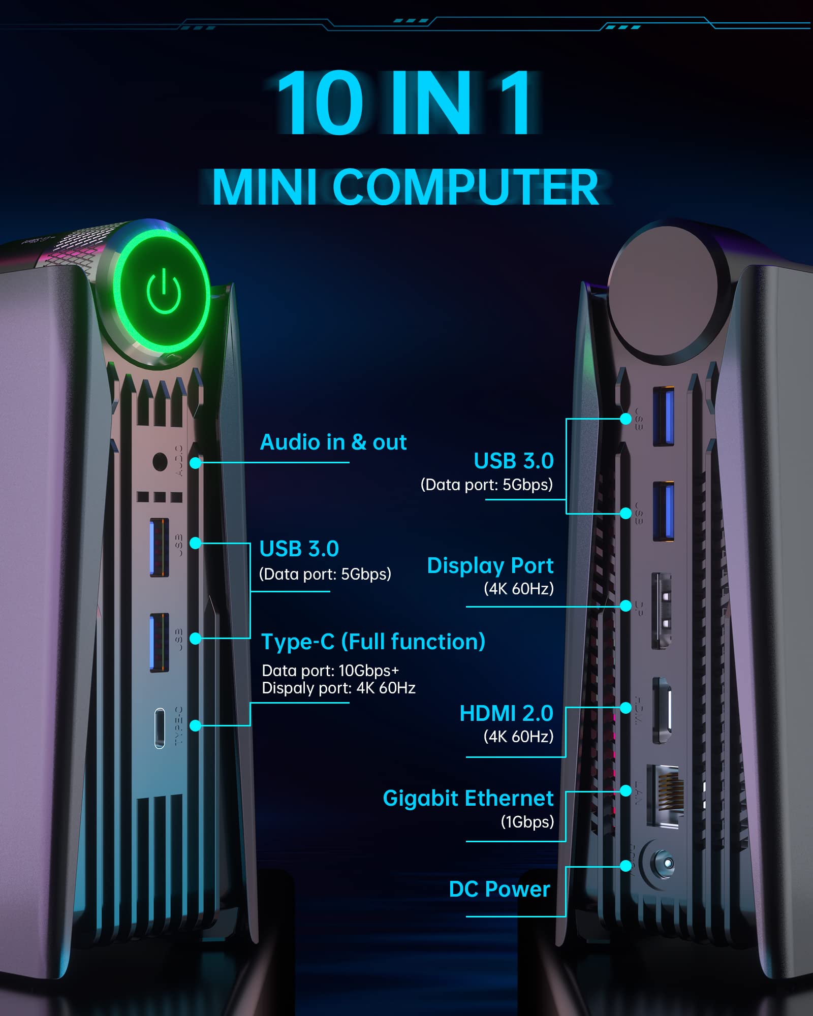 Acemagician [Gaming Pc Ryzen Mini Pc, Amd Ryzen 7 5800U 16Gb Ddr4 512Gb Nvme Ssd Mini Desktop Computer,Windows 11 Mini Pc Gaming