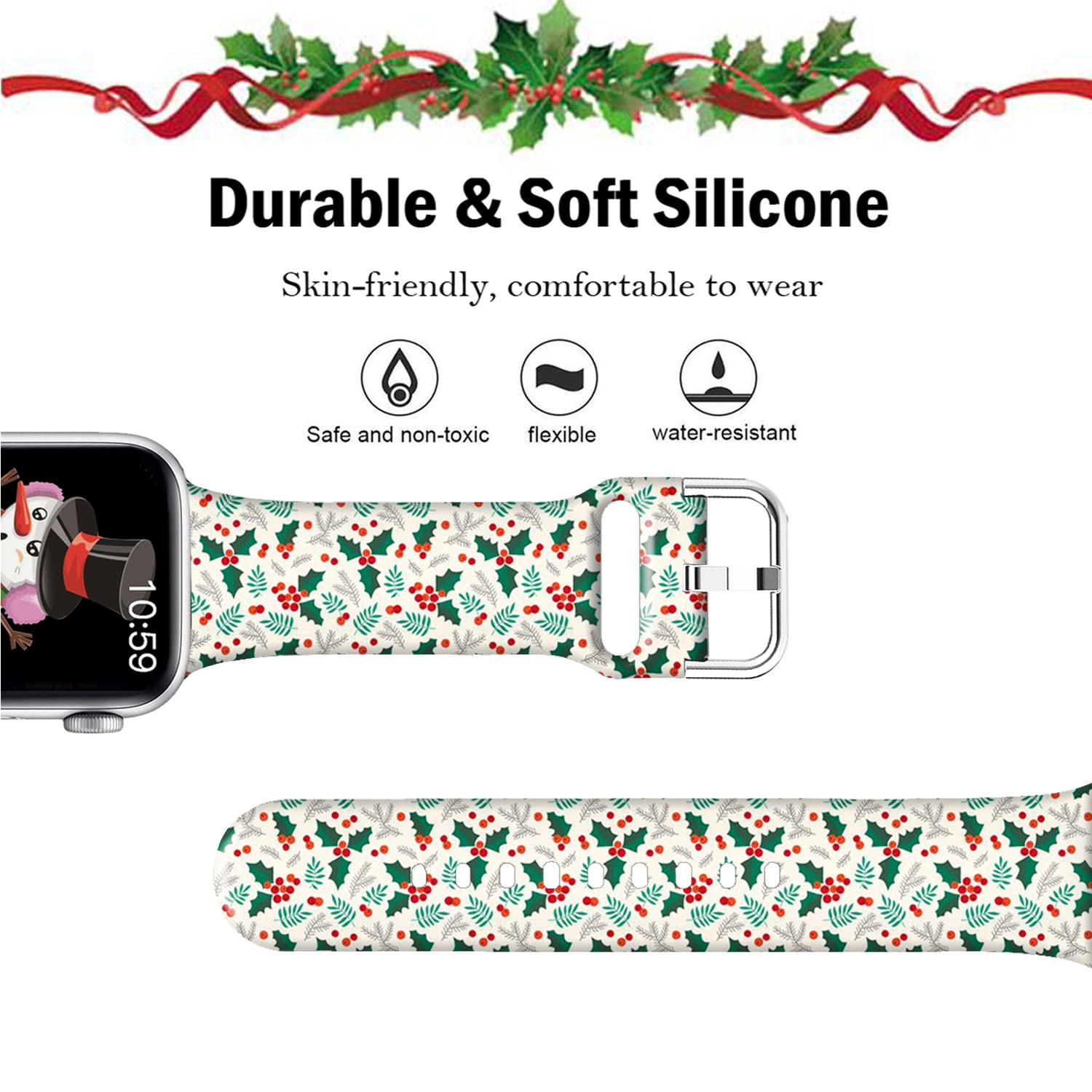 Doo Uc Holiday Decor Watch Bands Compatible For Apple Watch 42Mm 44Mm 45Mm 49Mm Iwatch Se Series 8 7 6 5 4 3 2 1, Christmas Frui