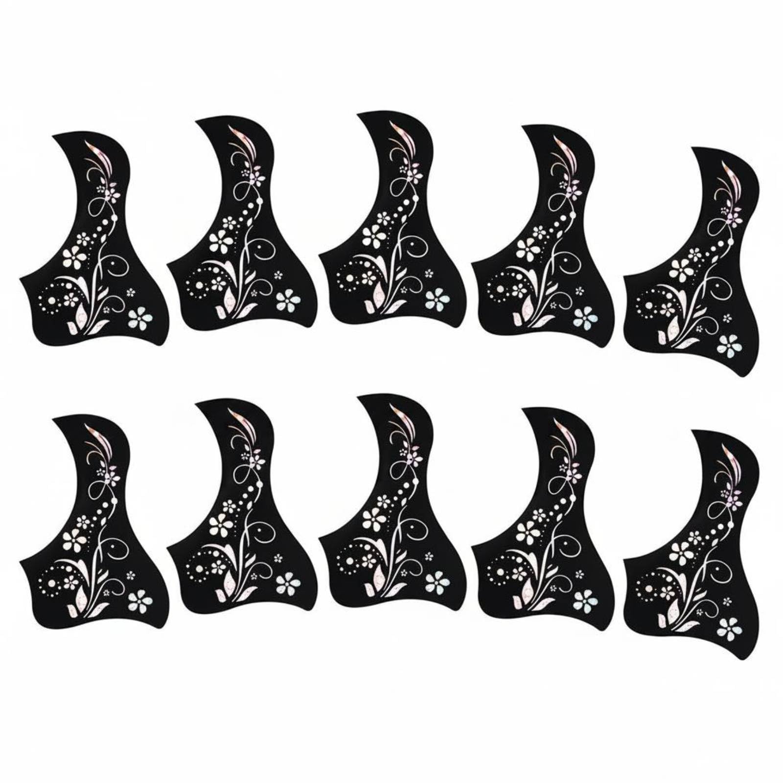 Atorse 10 Pieces SelfAdhesive Sound Hole Pickguard Safeguarding Guitar Sound Hole Cover Thin Guitar Pickguard Flexible, Floral