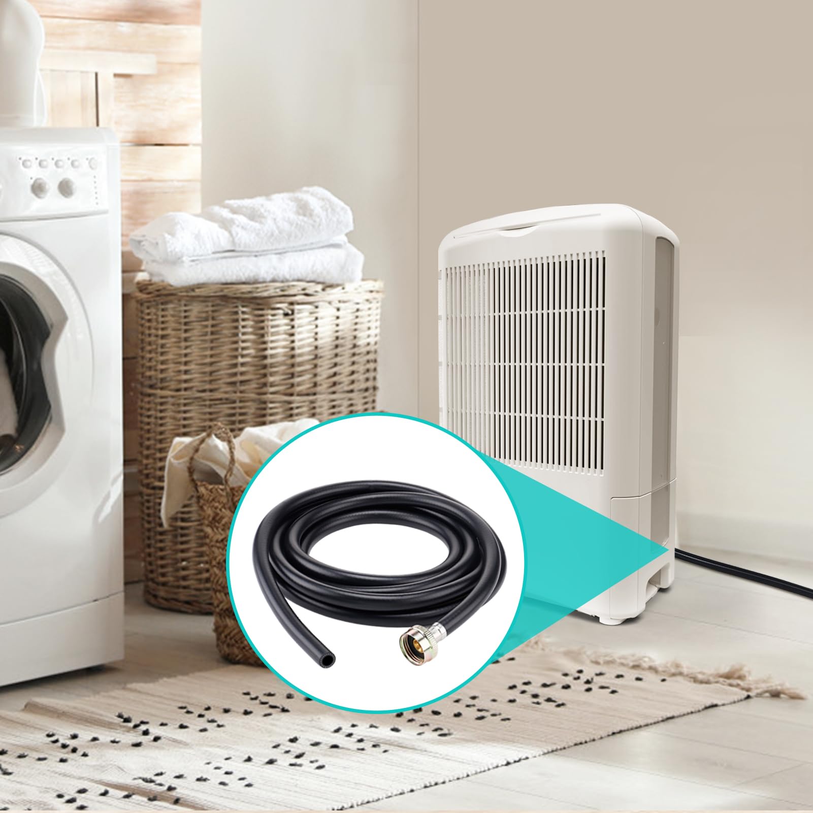 Leakproof Dehumidifier Drain Hose 3/4'' Fht   12 Ft Thickened Dehumidifier Hose With Rustproof Durable Connector, No Kink And Ea