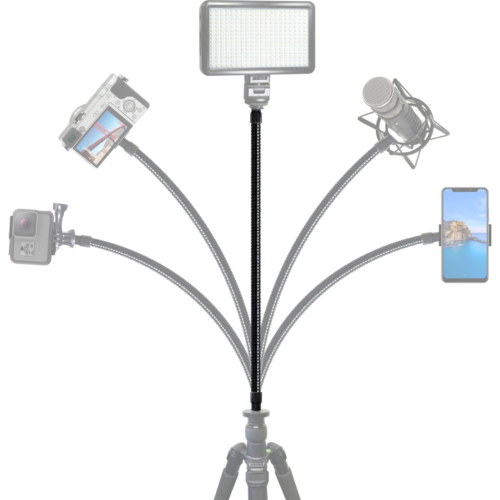 Vidpro Fa 22 Heavy Duty 22 Inch Flex Arm Kit   Stiff Yet Flexible Mounting For Mobile Phones Cameras Microphones Lighting And Mo